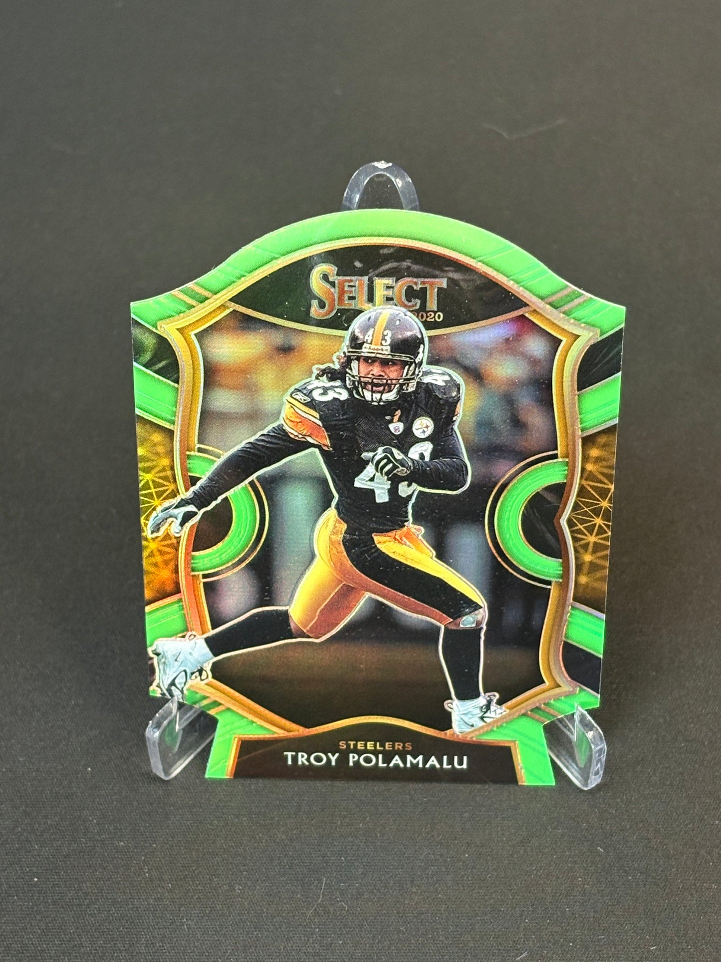 Troy Polamalu Select 2020 "Green Die Cut" Pittsburgh Steelers