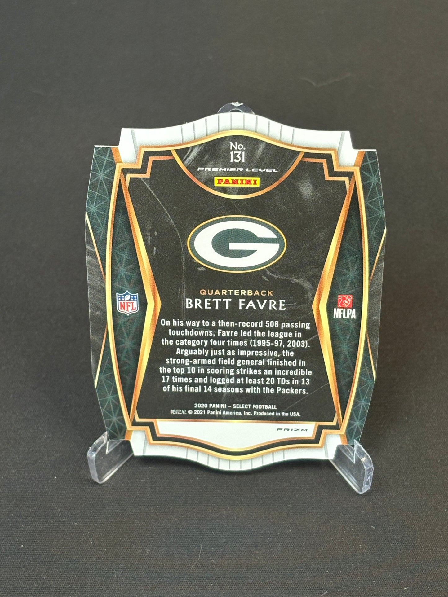 Brett Favre Select 2020 "Green Die Cut" Green Bay Packers