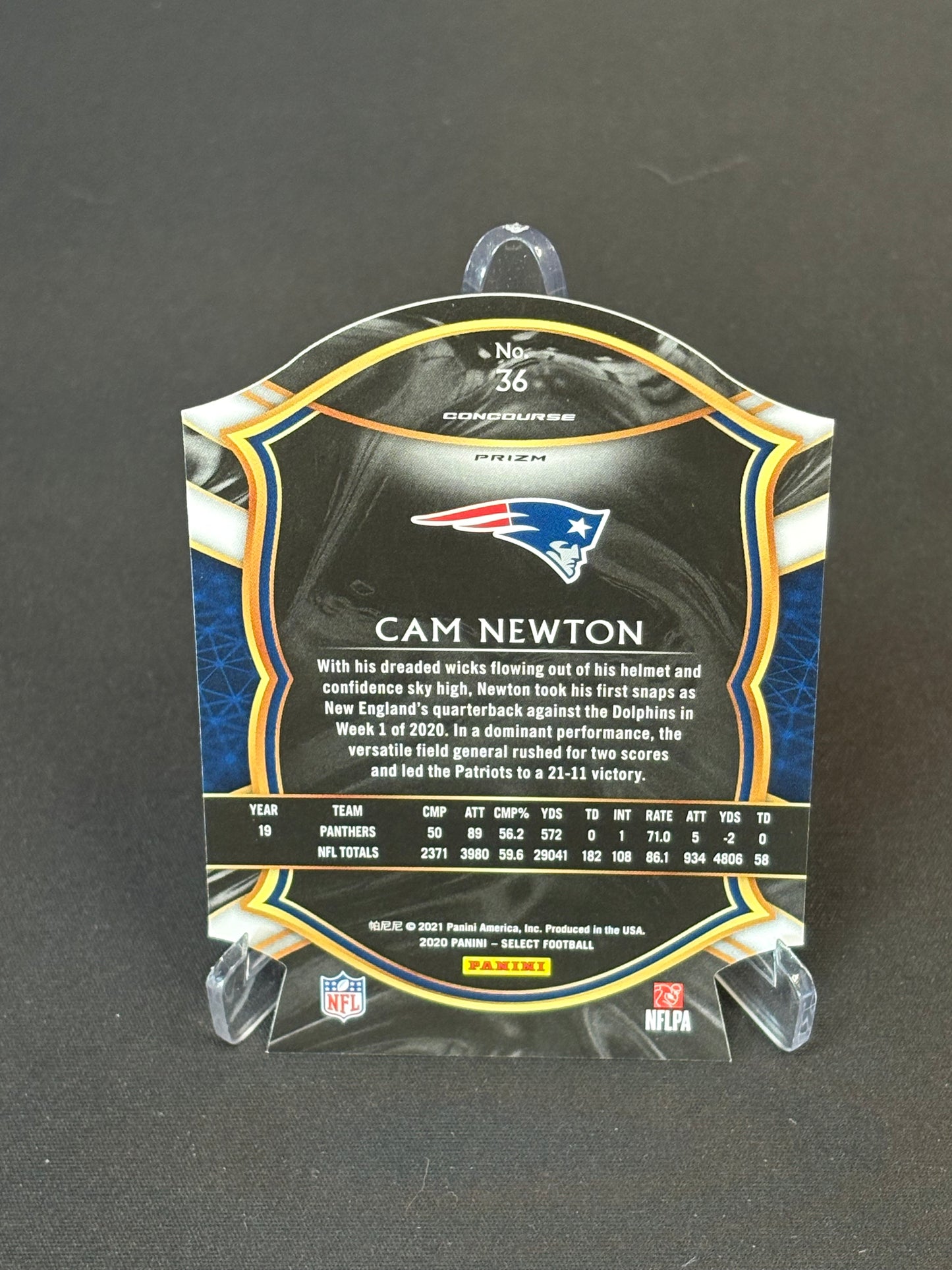 Cam Newton Select 2020 "Green Die Cut" New England Patriots