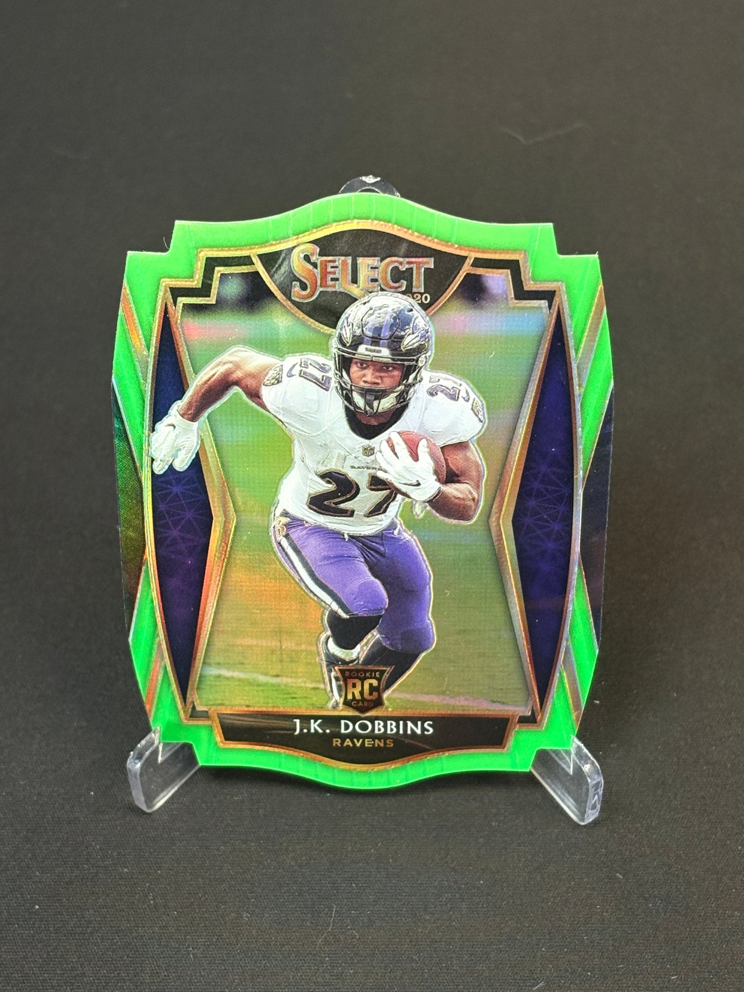 J.K Dobbins RC Select 2020 "Green Die Cut" Baltimore Ravens