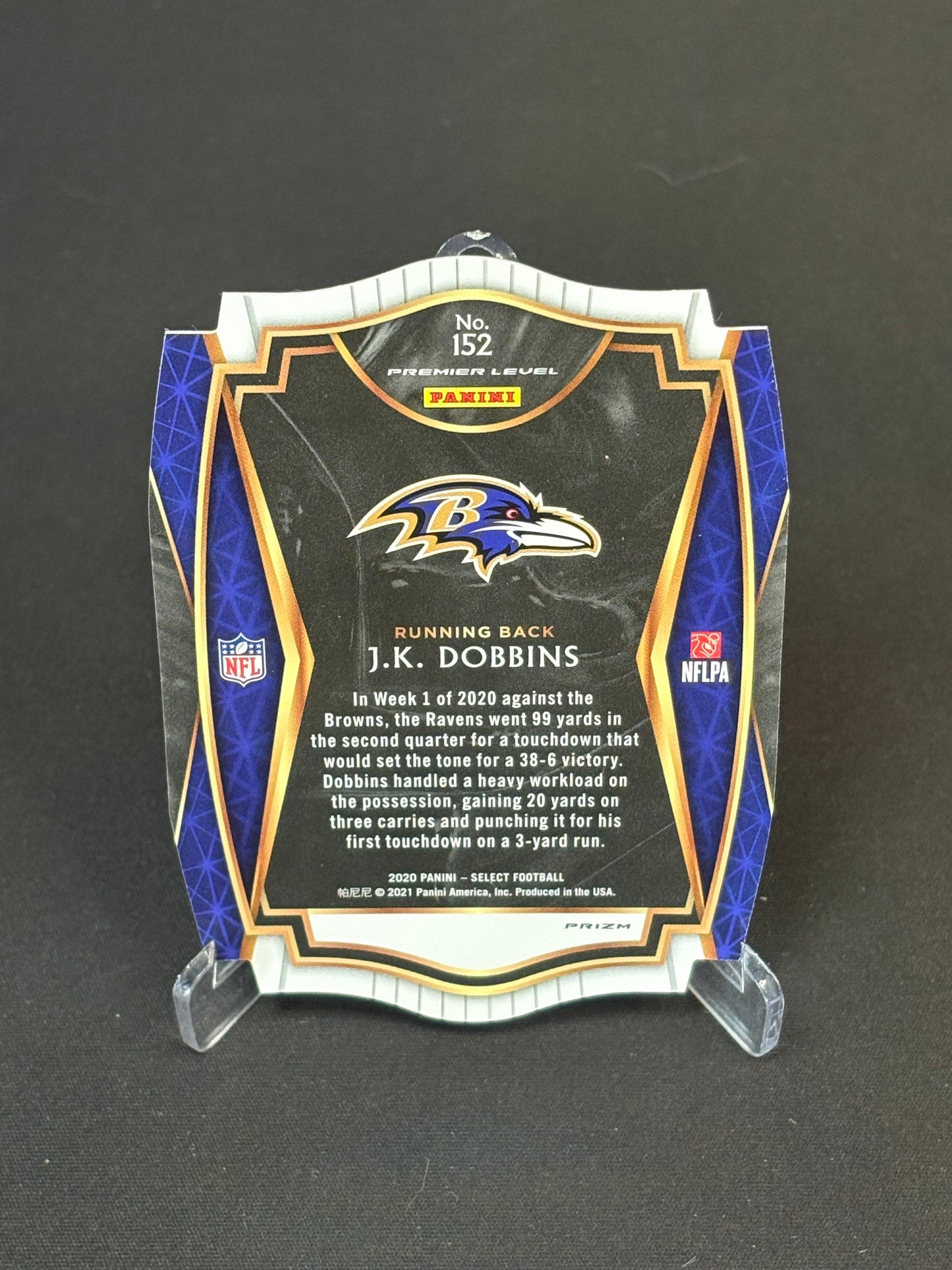 J.K Dobbins RC Select 2020 "Green Die Cut" Baltimore Ravens