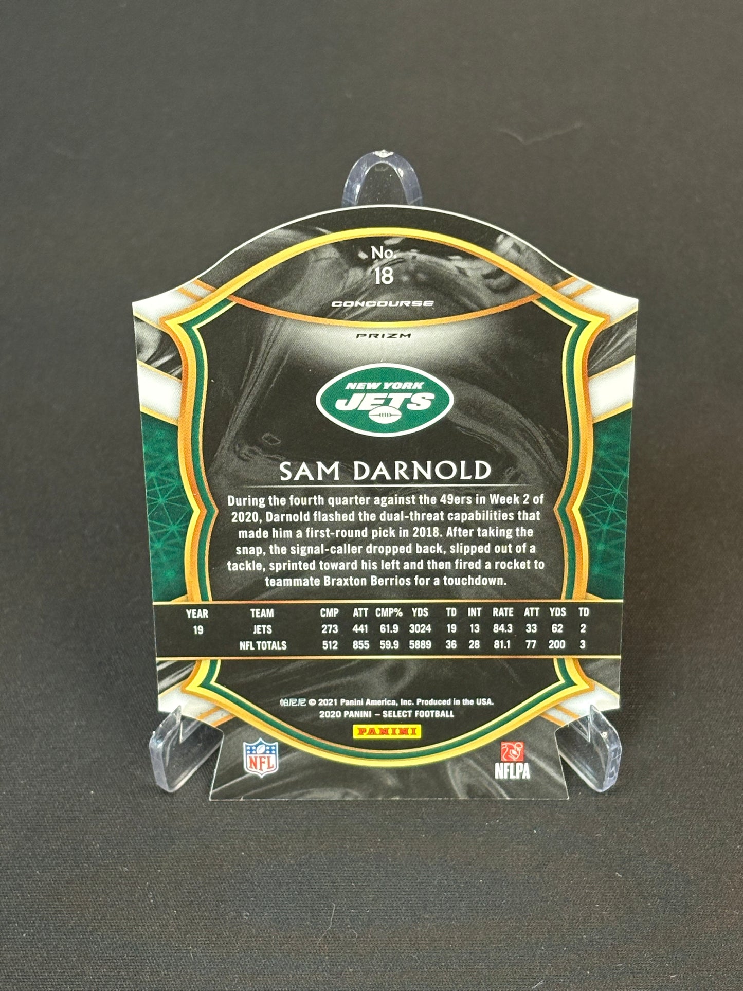Sam Darnold Select 2020 "Green Die-Cut" New York Jets
