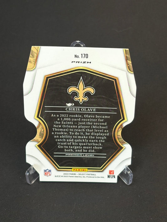 Chris Olave RC Select 2022 "Blue White Red Die-Cut" New Orleans Saints