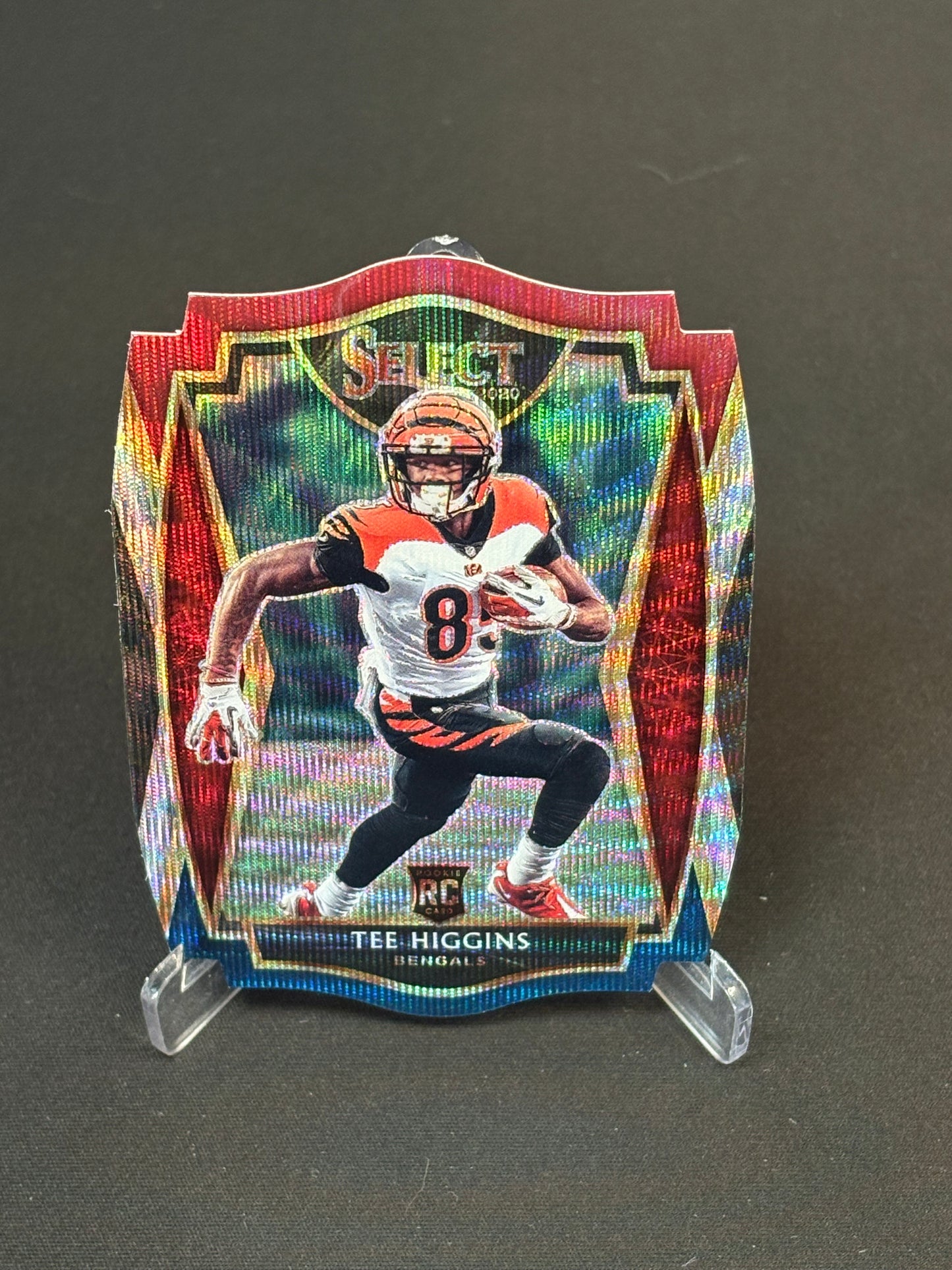 Tee Higgins RC Select 2020 "Blue White Red Die-Cut" Cincinnati Bengals
