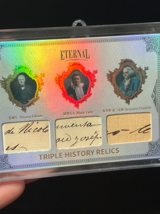 Edison/Marie Curie/B.Franklin Triple Memo 2024 Eternal Cuts "World Celebrities /50"