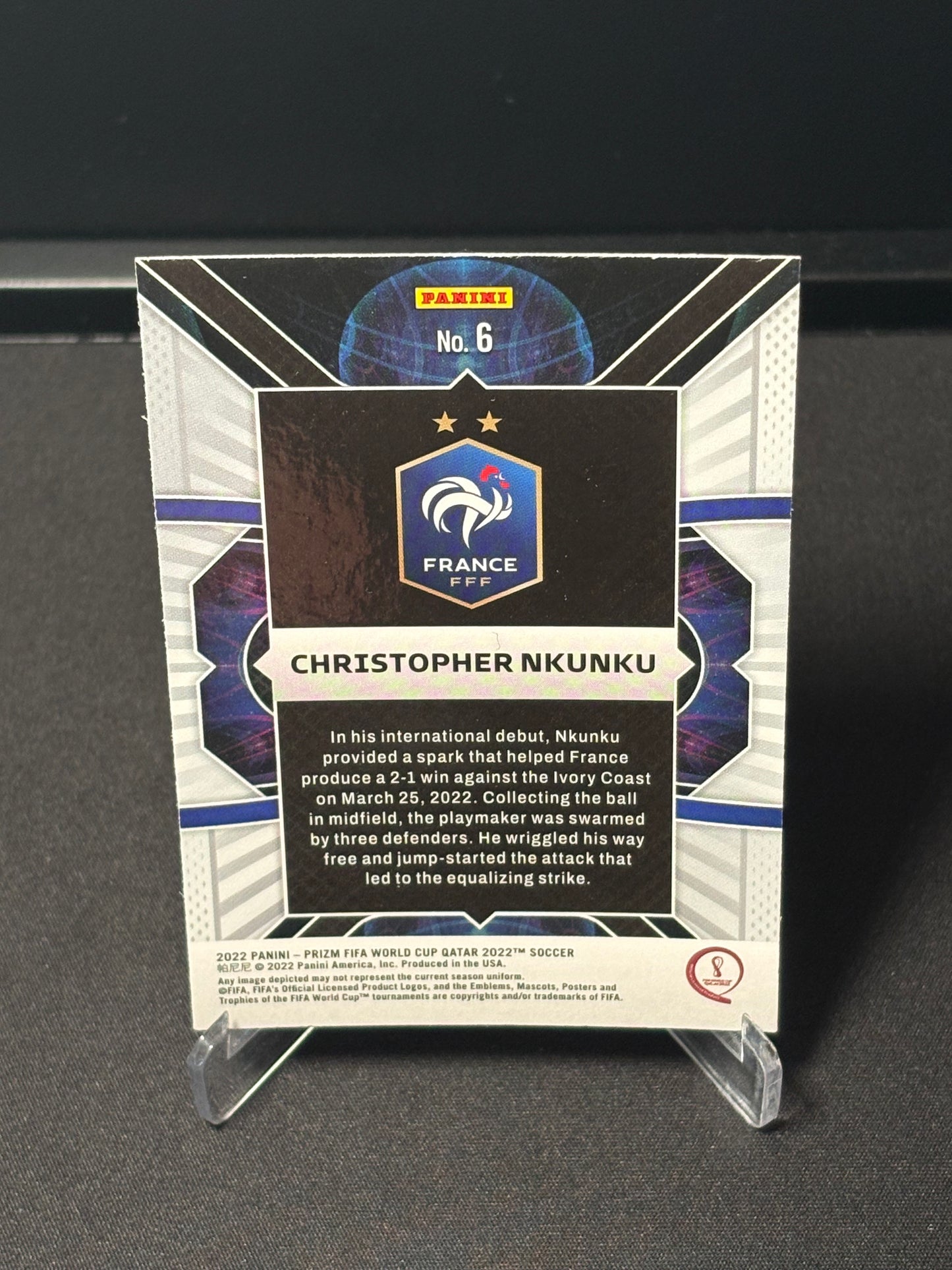 Christopher Nkunkun Panini Prizm World Cup 2022 "Phenomenon" France