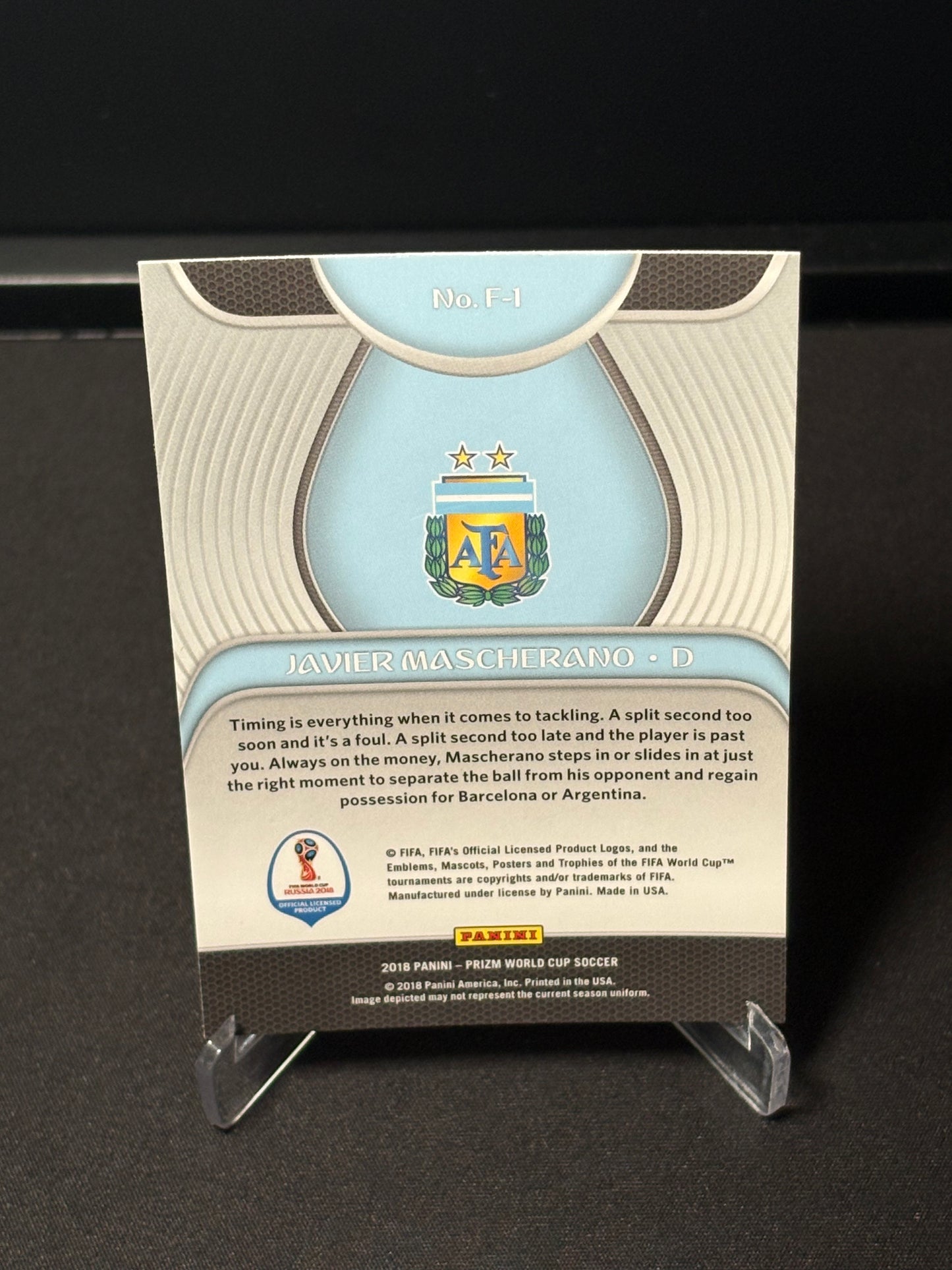 Javier Mascherano Panini Prizm World Cup 2018 "Fundamentals" Argentine