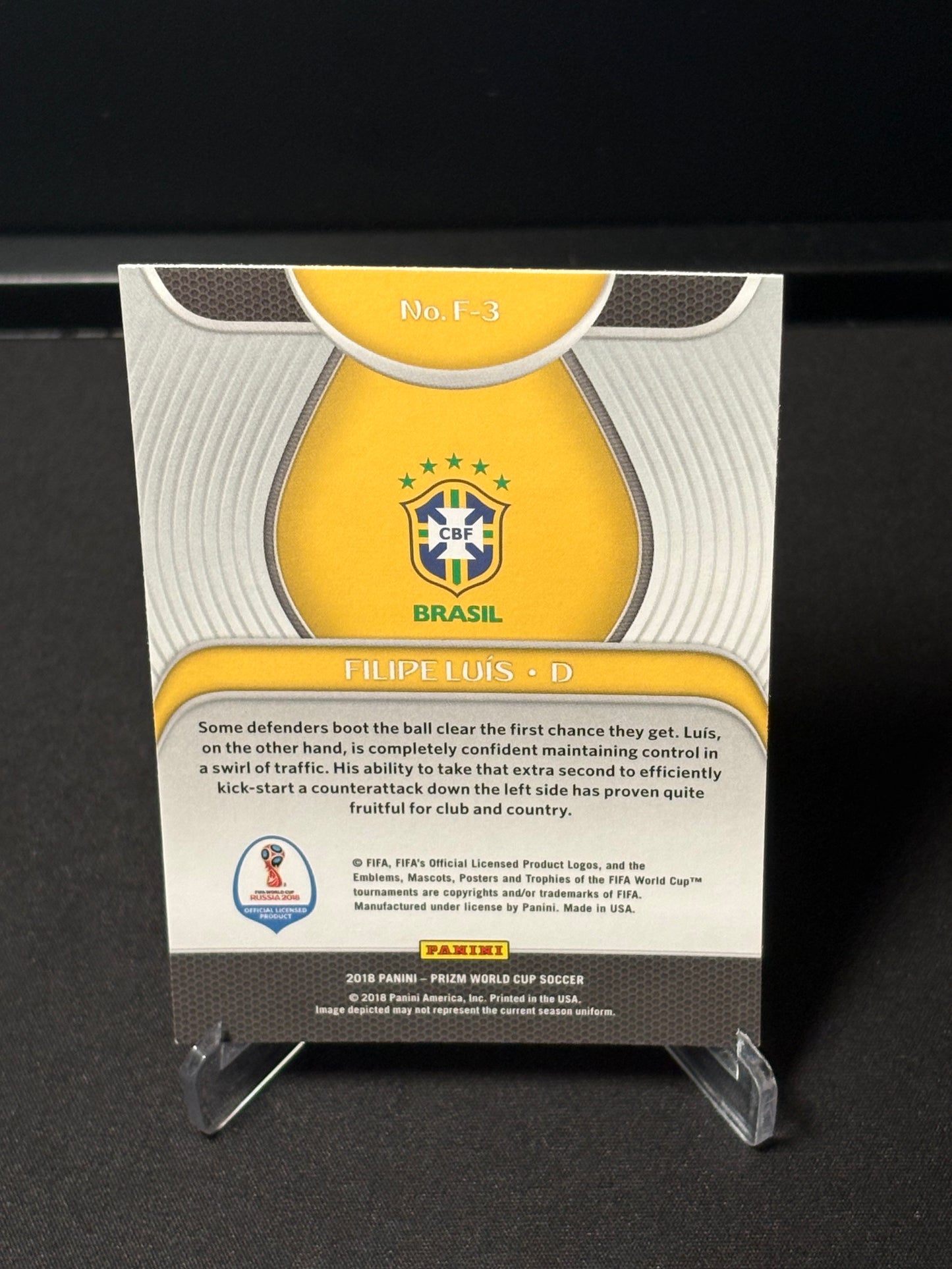 Filipe Luis Panini Prizm World Cup 2018 "Fundamentals" Brésil
