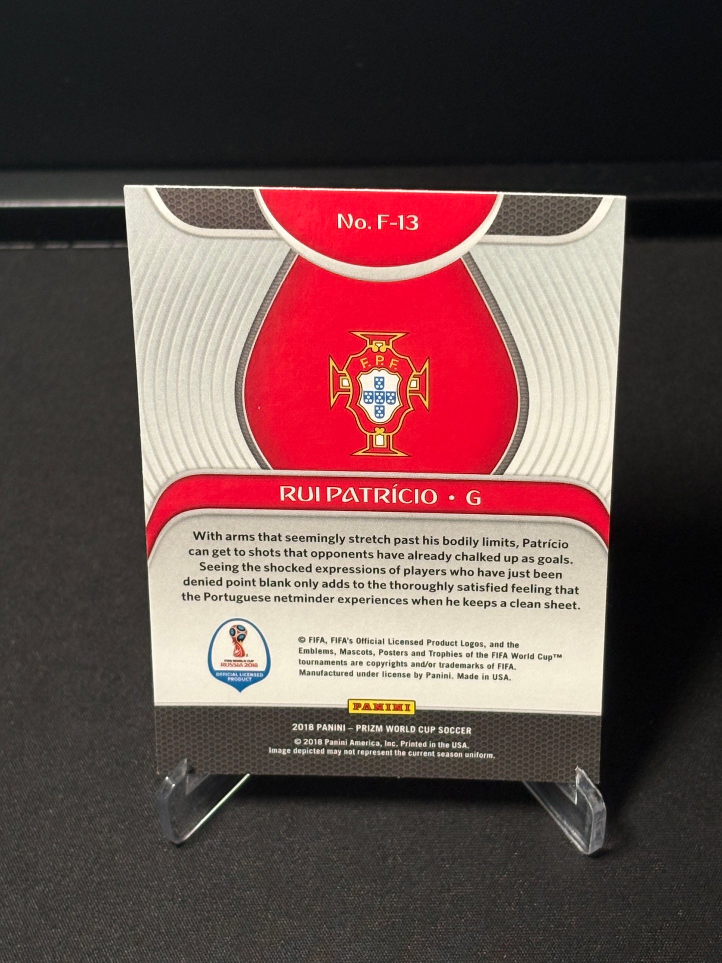 Rui Patricio Panini Prizm World Cup 2018 "Fundamentals" Portugal