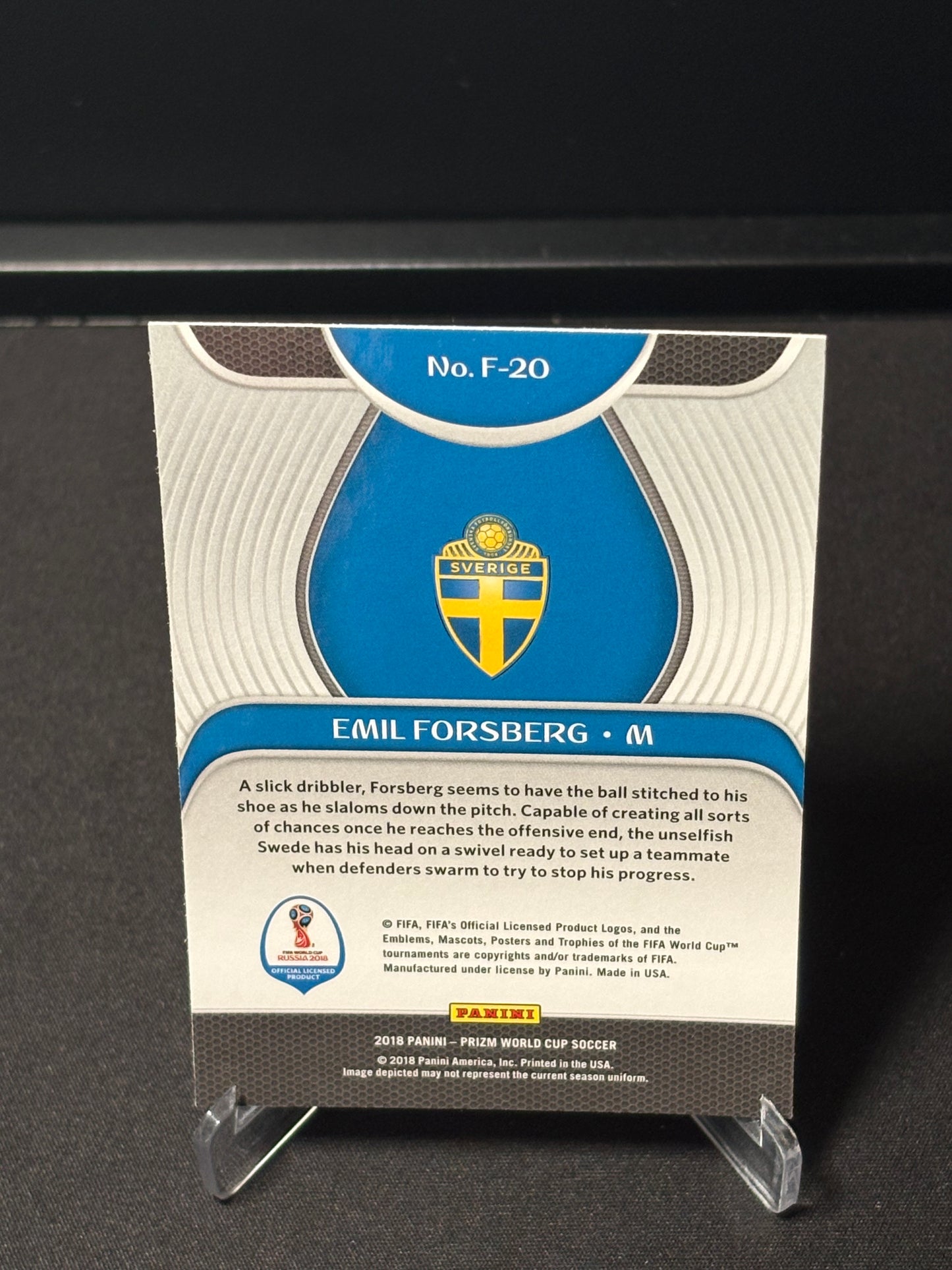 Emil Forsberg Panini Prizm World Cup 2018 "Fundamentals" Suède