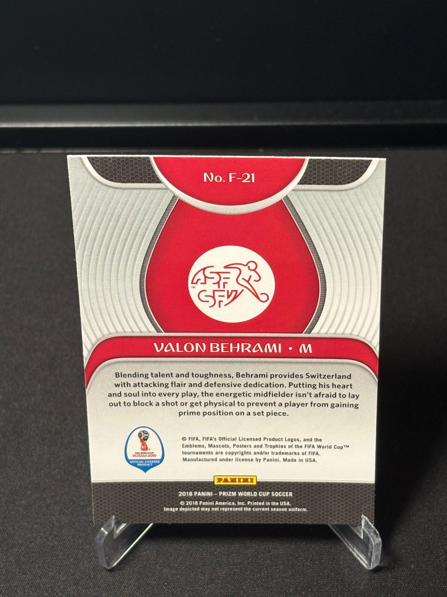 Valon Behrami Panini Prizm World Cup 2018 "Fundamentals" Suisse