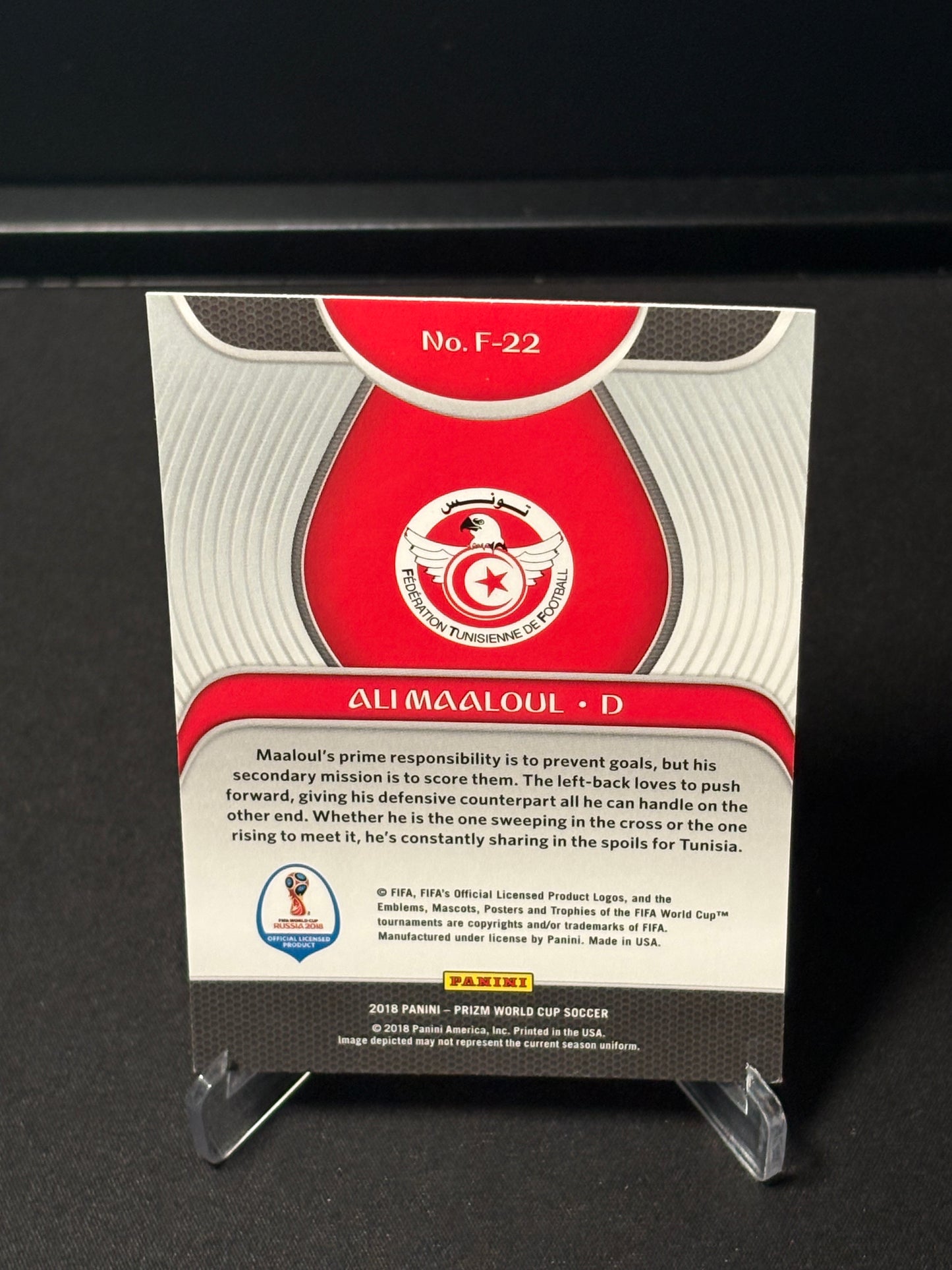 Ali Maaloul Panini Prizm World Cup 2018 "Fundamentals" Tunisie