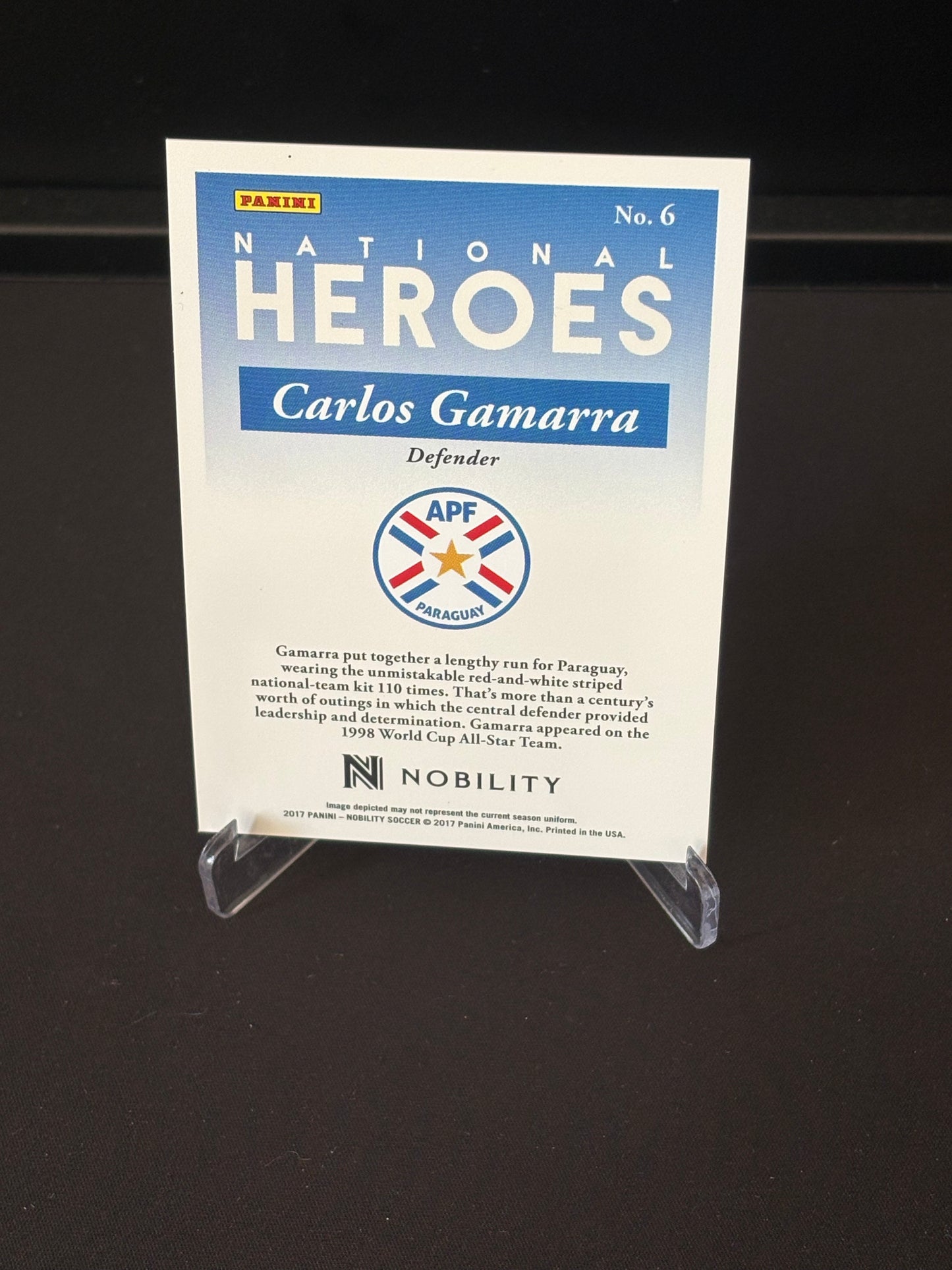 Carlos Gamarra Panini Nobility 2017 "National Heroes" Paraguay