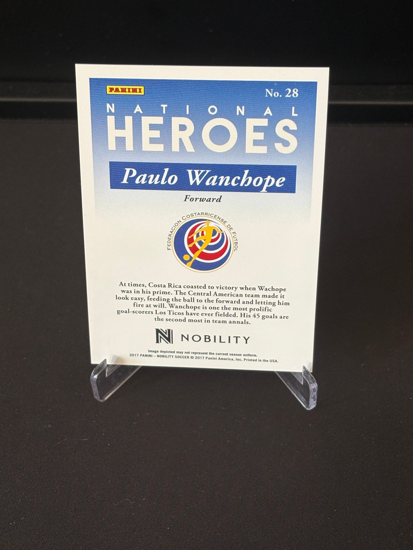 Paulo Wanchope Panini Nobility 2017 "National Heroes" Costa Rica