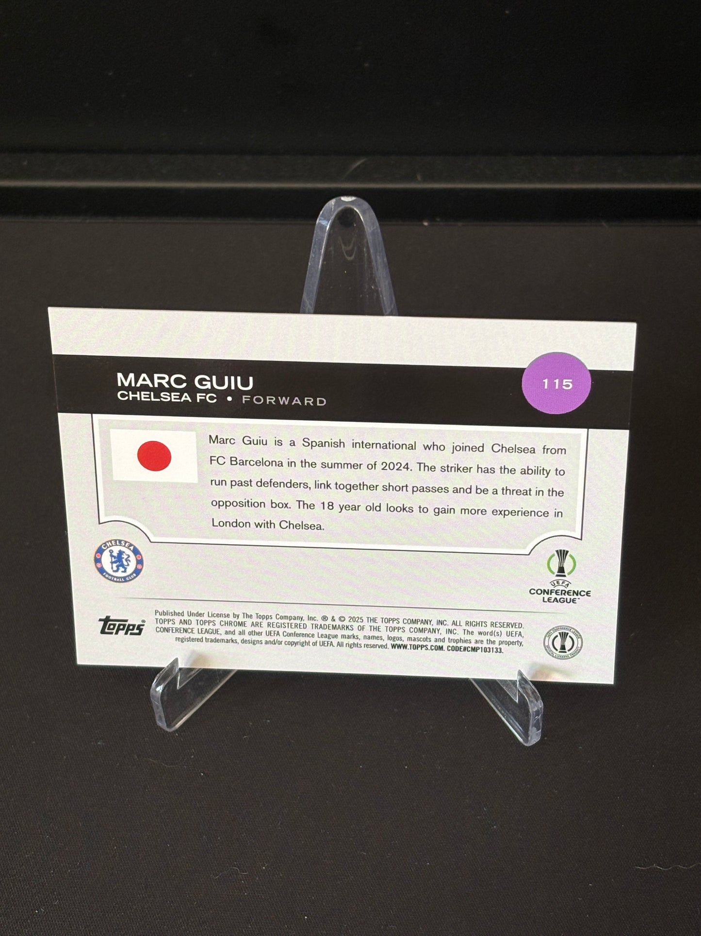 Marc Guiu Topps Chrome "Asia Yellow Mojo /150" Chelsea