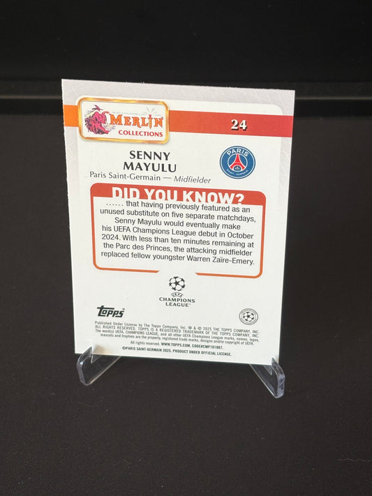 Senny Mayulu RC Topps Merlin "Mini Diamonds" PSG