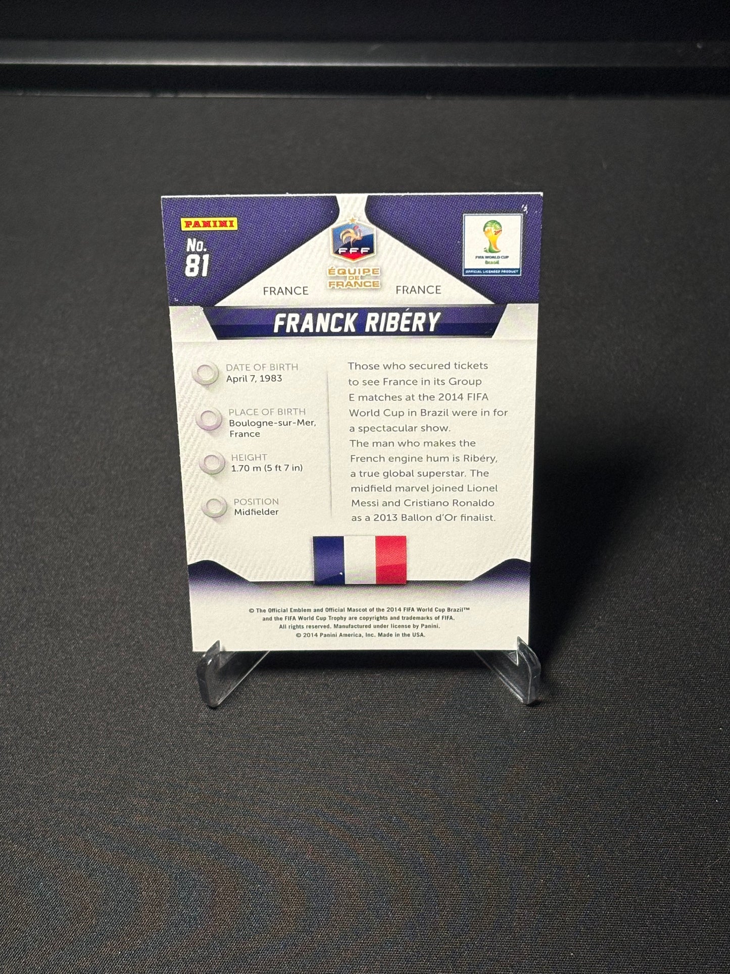 Franck Ribery Panini Prizm World Cup 2014 "Base" France
