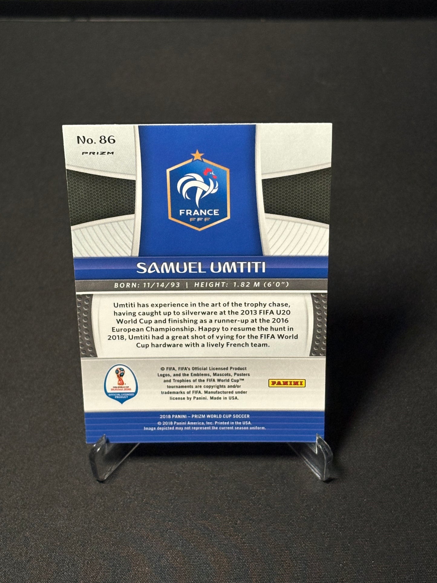 Samuel Umtiti Panini Prizm World Cup 2018 "Silver" France