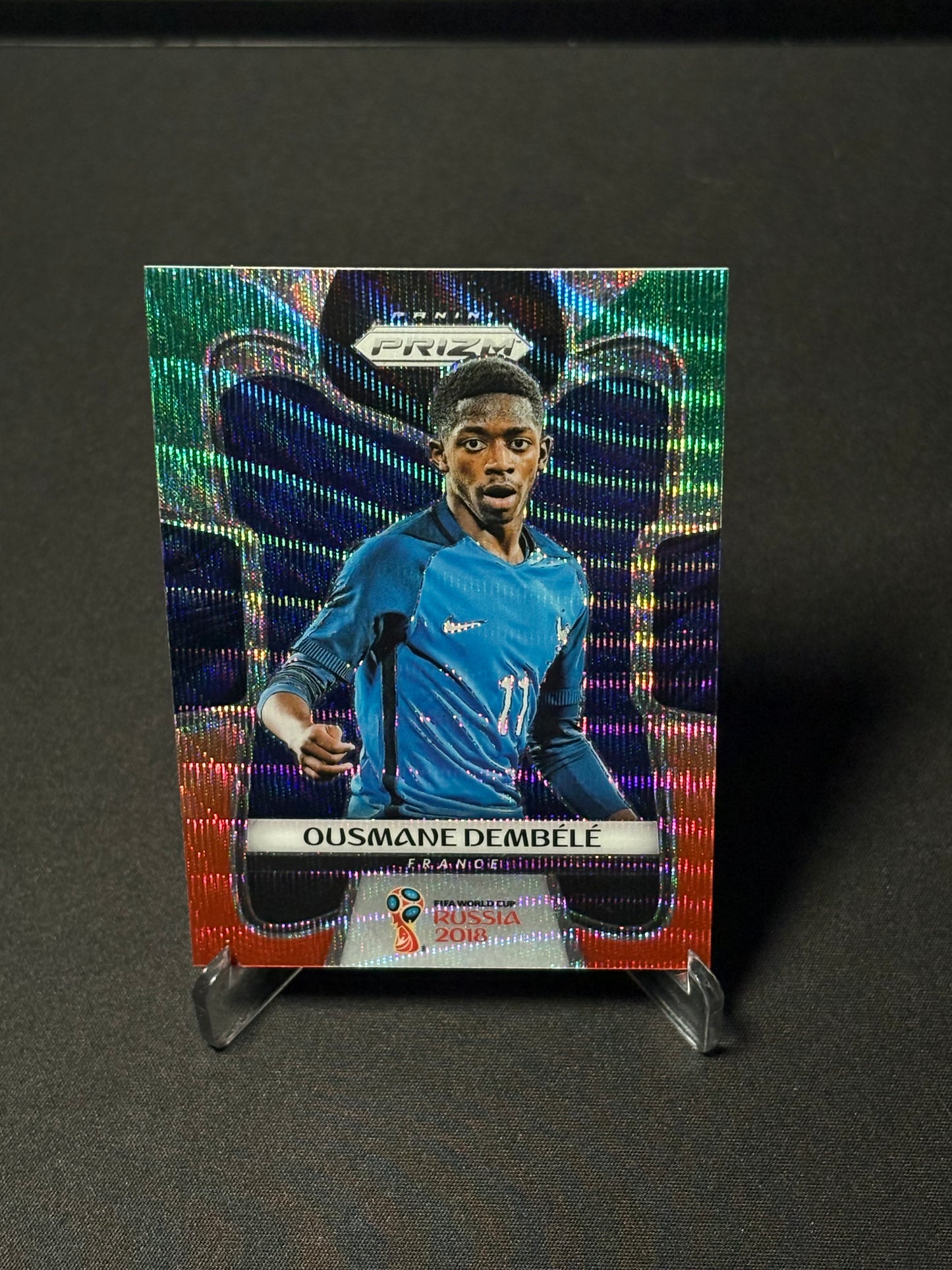 Ousmane Dembélé RC Panini Prizm World Cup "Green and Orange" France