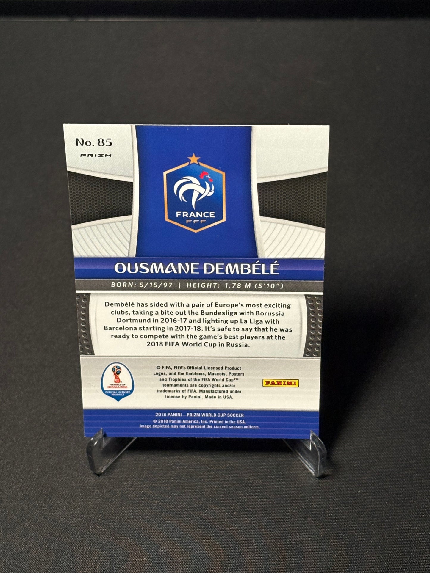 Ousmane Dembélé RC Panini Prizm World Cup "Green and Orange" France