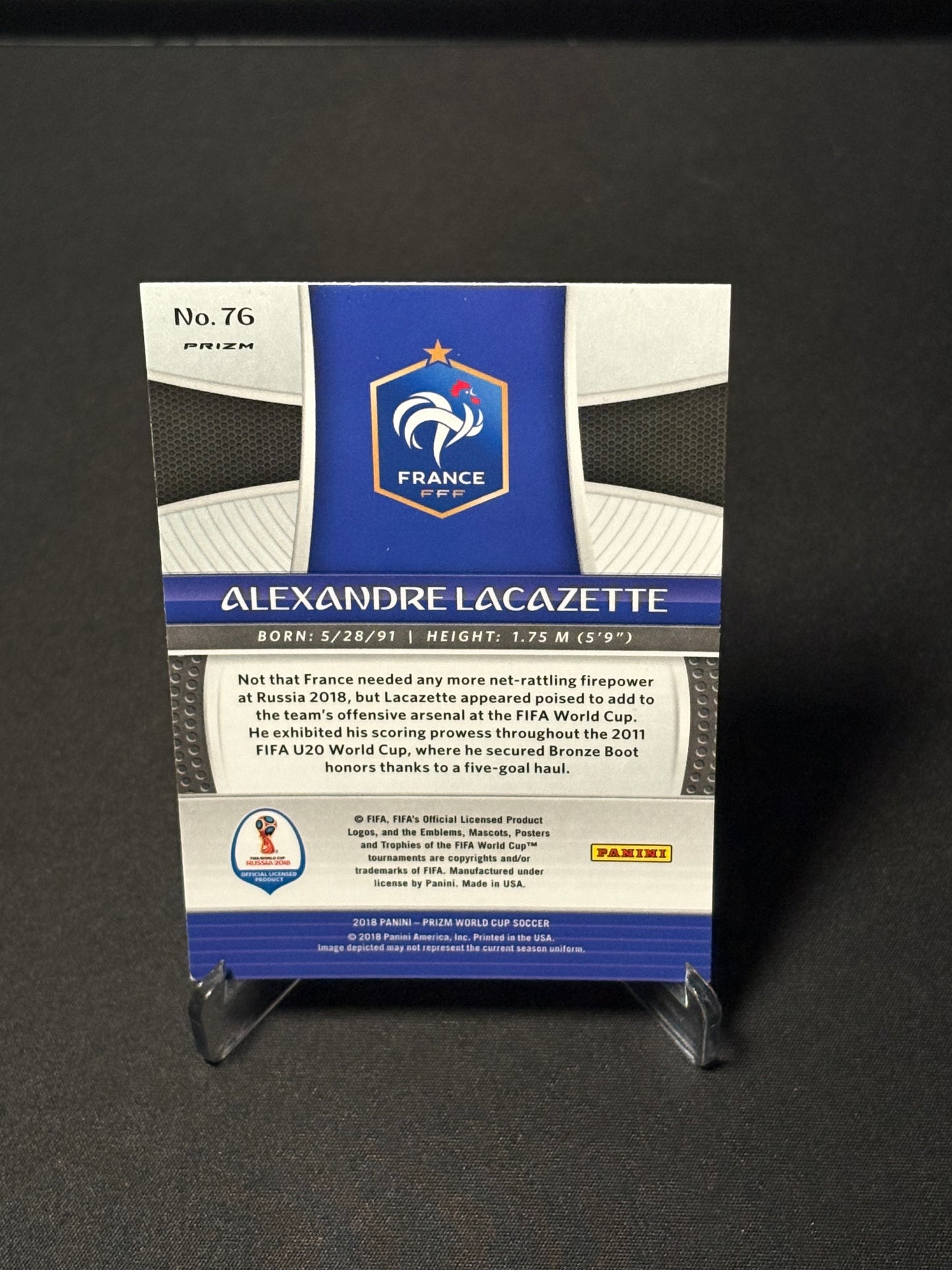 Alexandre Lacazette Panini Prizm World 2018 "Hyper" France