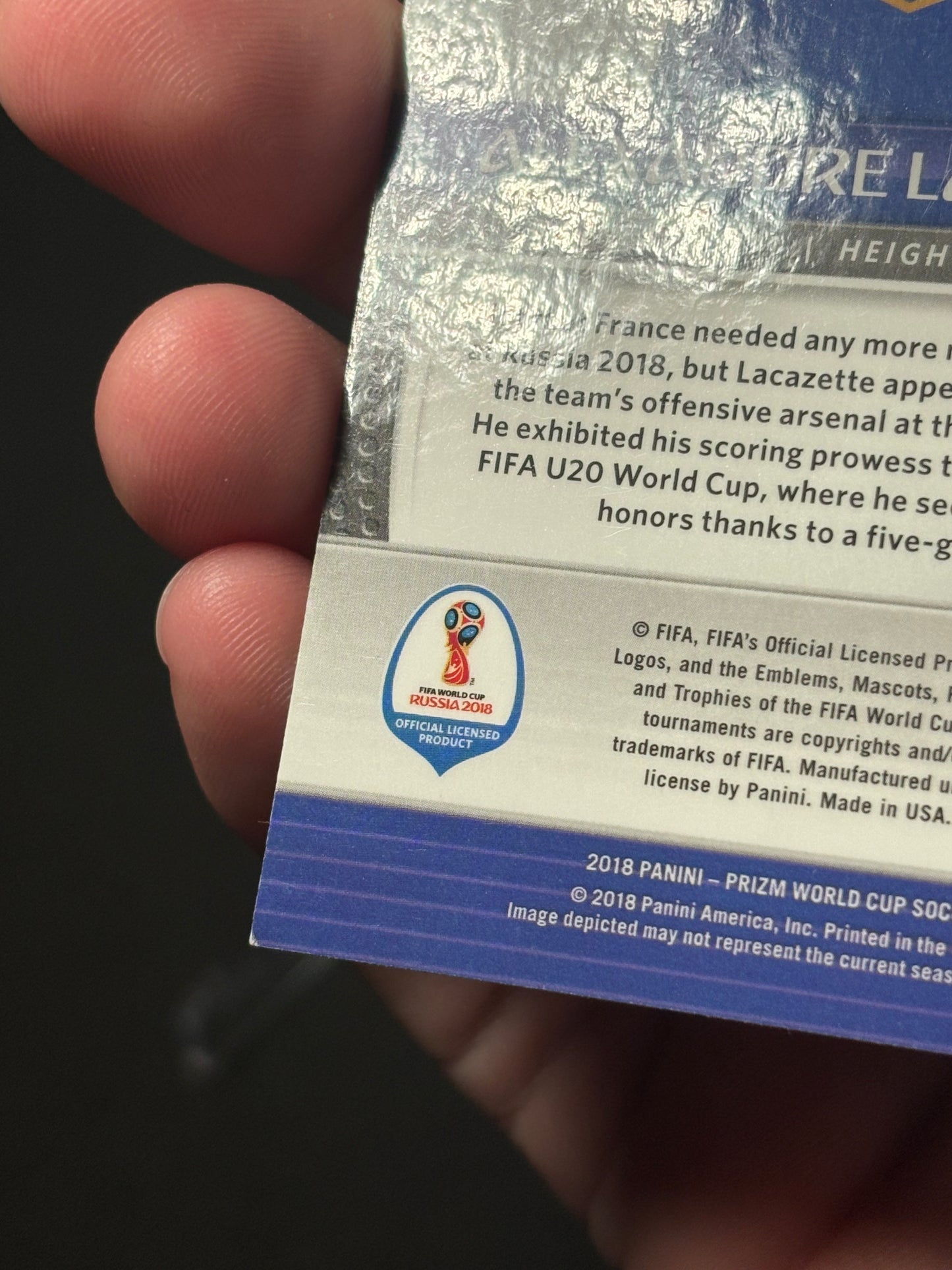 Alexandre Lacazette Panini Prizm World 2018 "Hyper" France