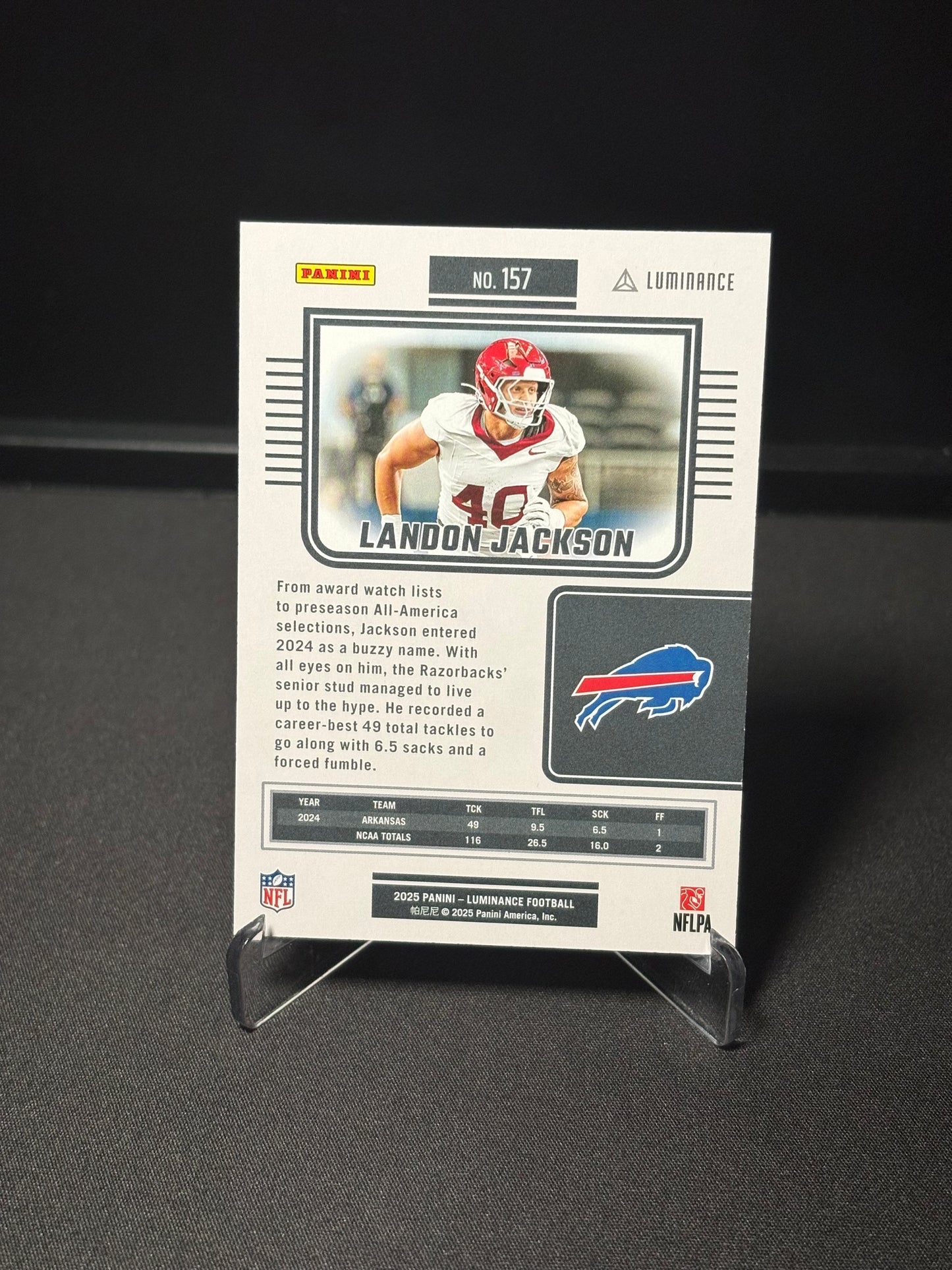 Landon Jackson RC Panini Luminance "Green /100" Buffalo Bills