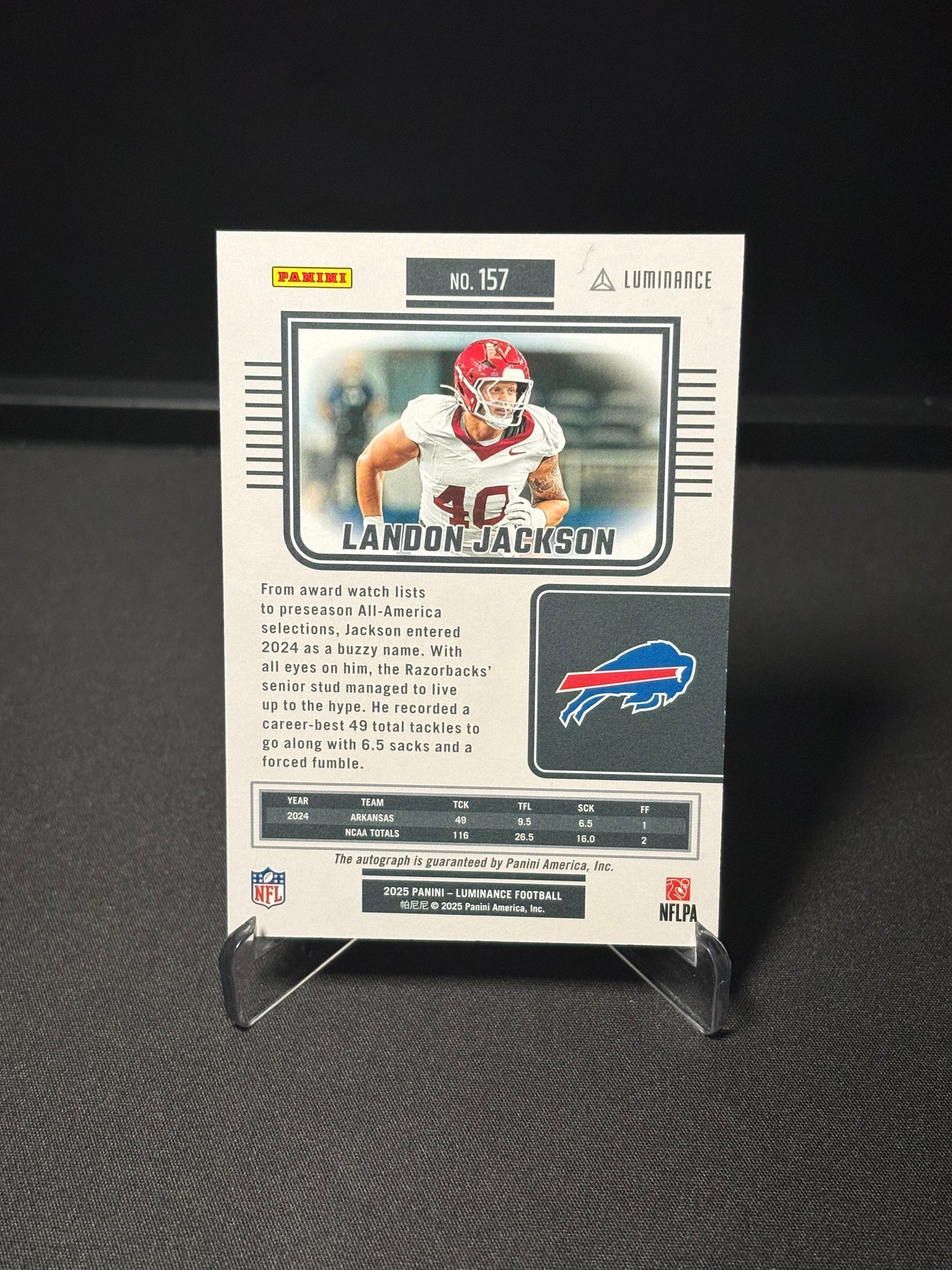 Landon Jackson RC Panini Luminance "Auto /700" Buffalo Bills