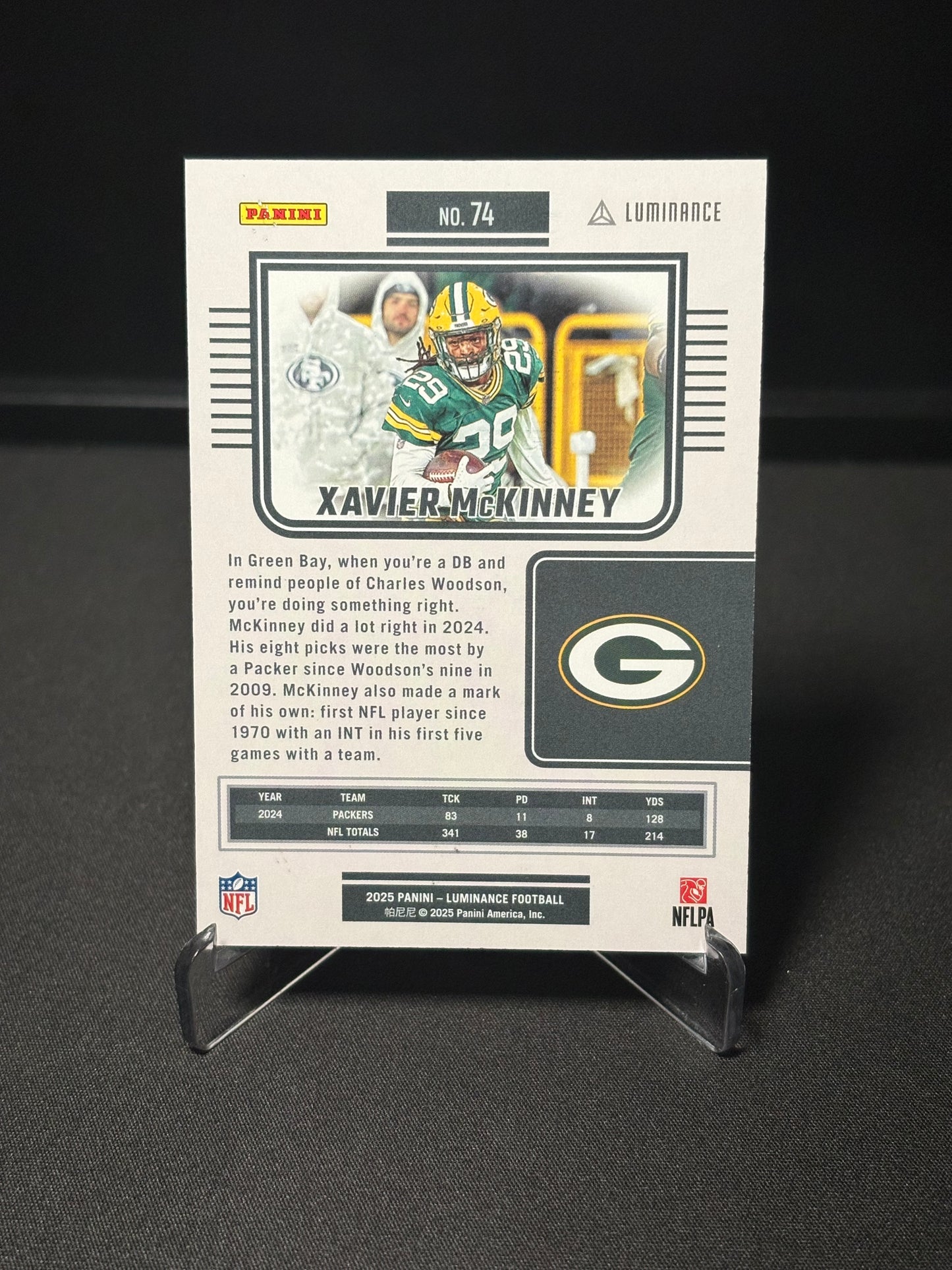 Xavier McKinney Panini Luminance "Blue /199" Green Bay Packers