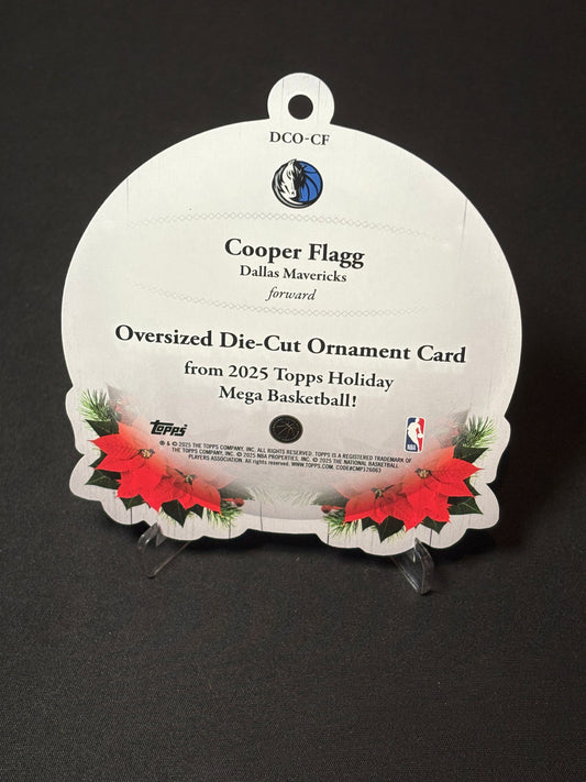 Cooper Flag RC Topps Flagship Holiday 2025 "Oversized Die Cut Ornament Card" Dallas Mavericks
