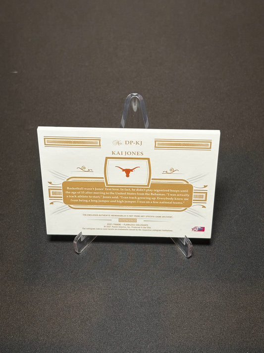 Kai Jones RC Panini Flawless Collegiate "Double Patch /10" Texas Longhorns