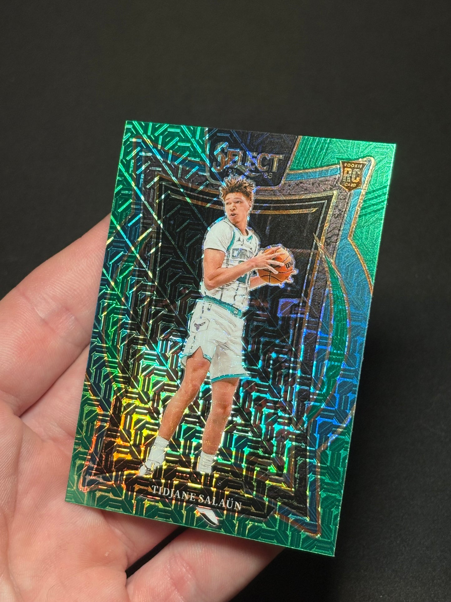 Tidjane Salaun RC Panini Select 2024 "Green Mojo" Charlotte Hornets