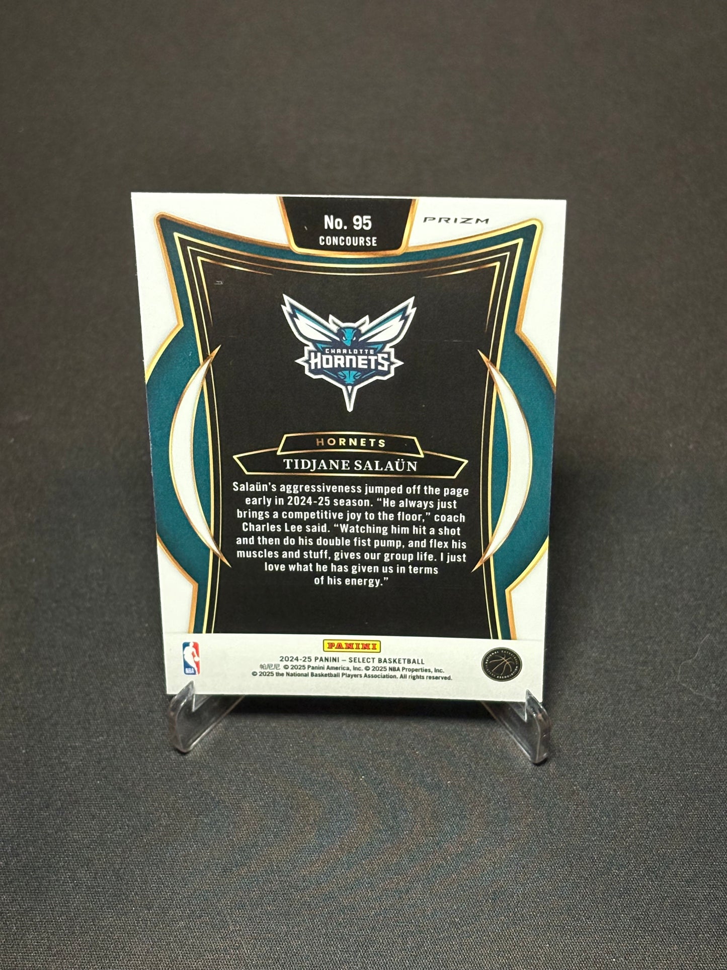 Tidjane Salaun RC Panini Select 2024 "Green Mojo" Charlotte Hornets