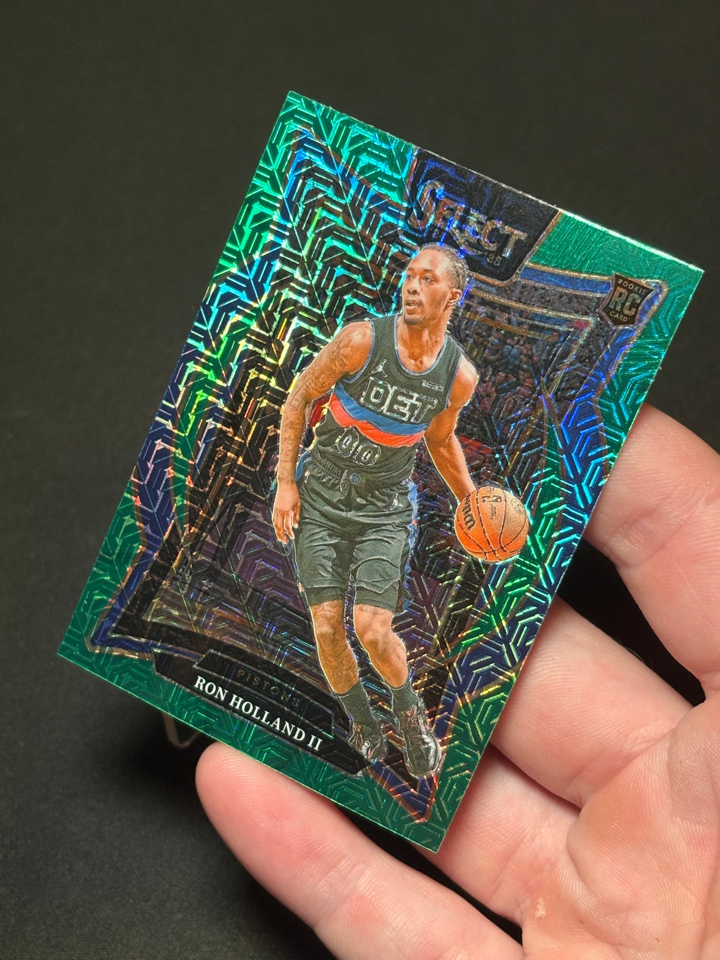 Ron Holland II RC Panini Select 2024 "Green Mojo" Detroit Pistons