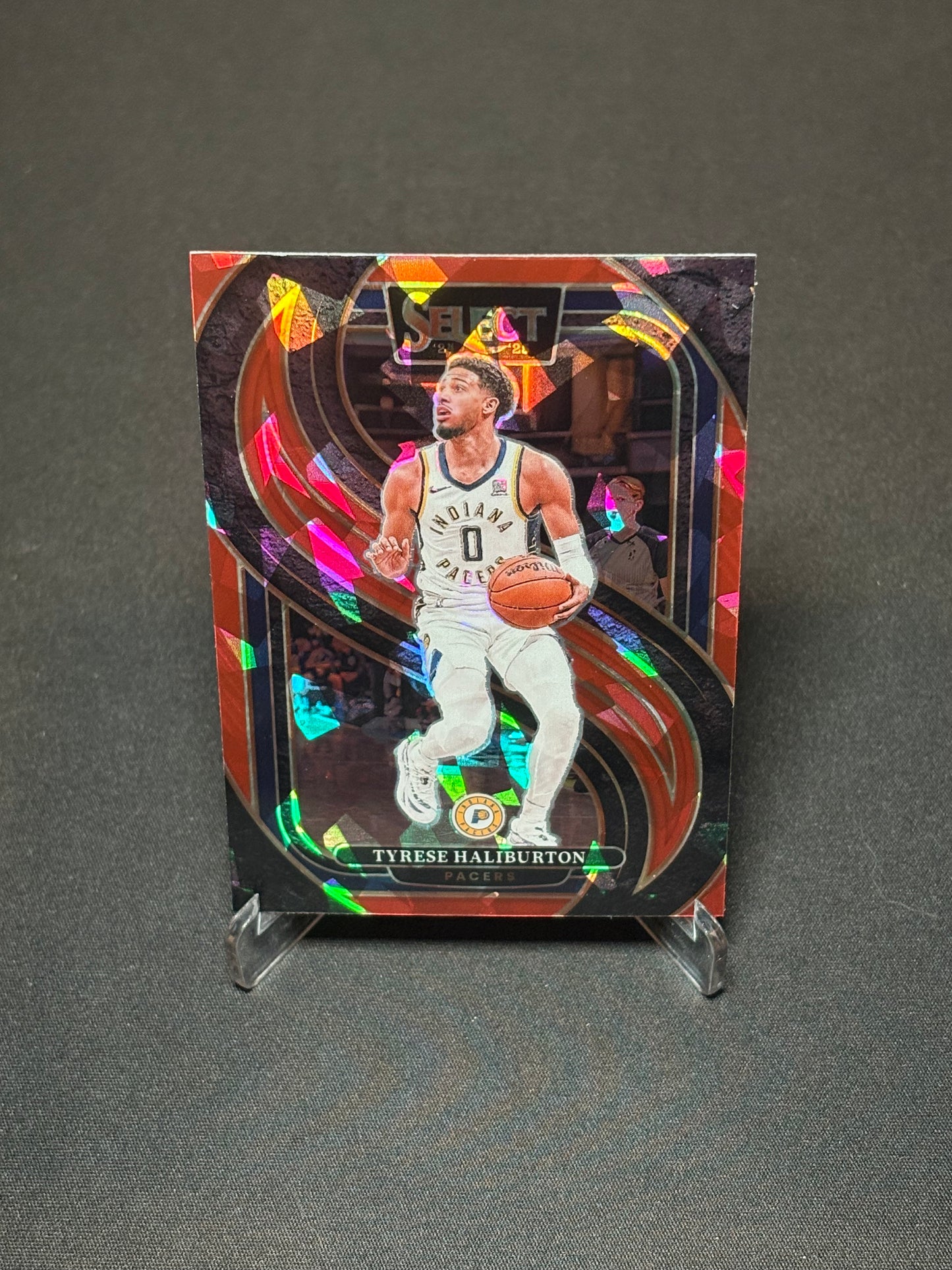 Tyrese Haliburton Panini Select 2024 "Red Cracked " Indiana Pacers