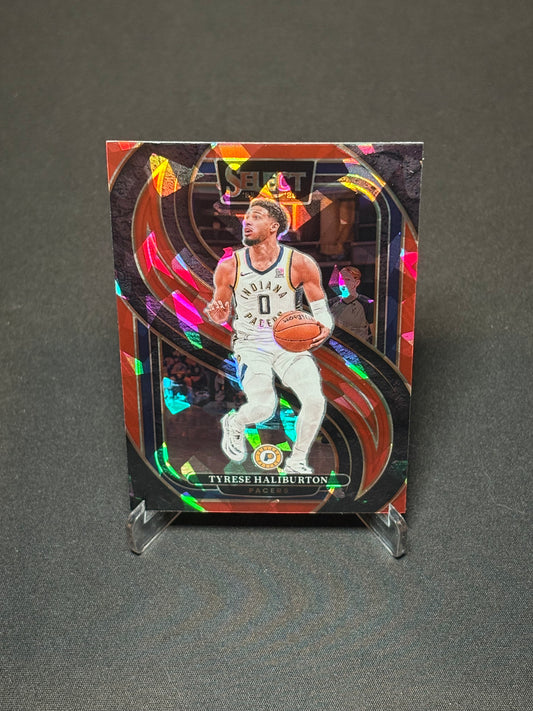 Tyrese Haliburton Panini Select 2024 "Red Cracked " Indiana Pacers