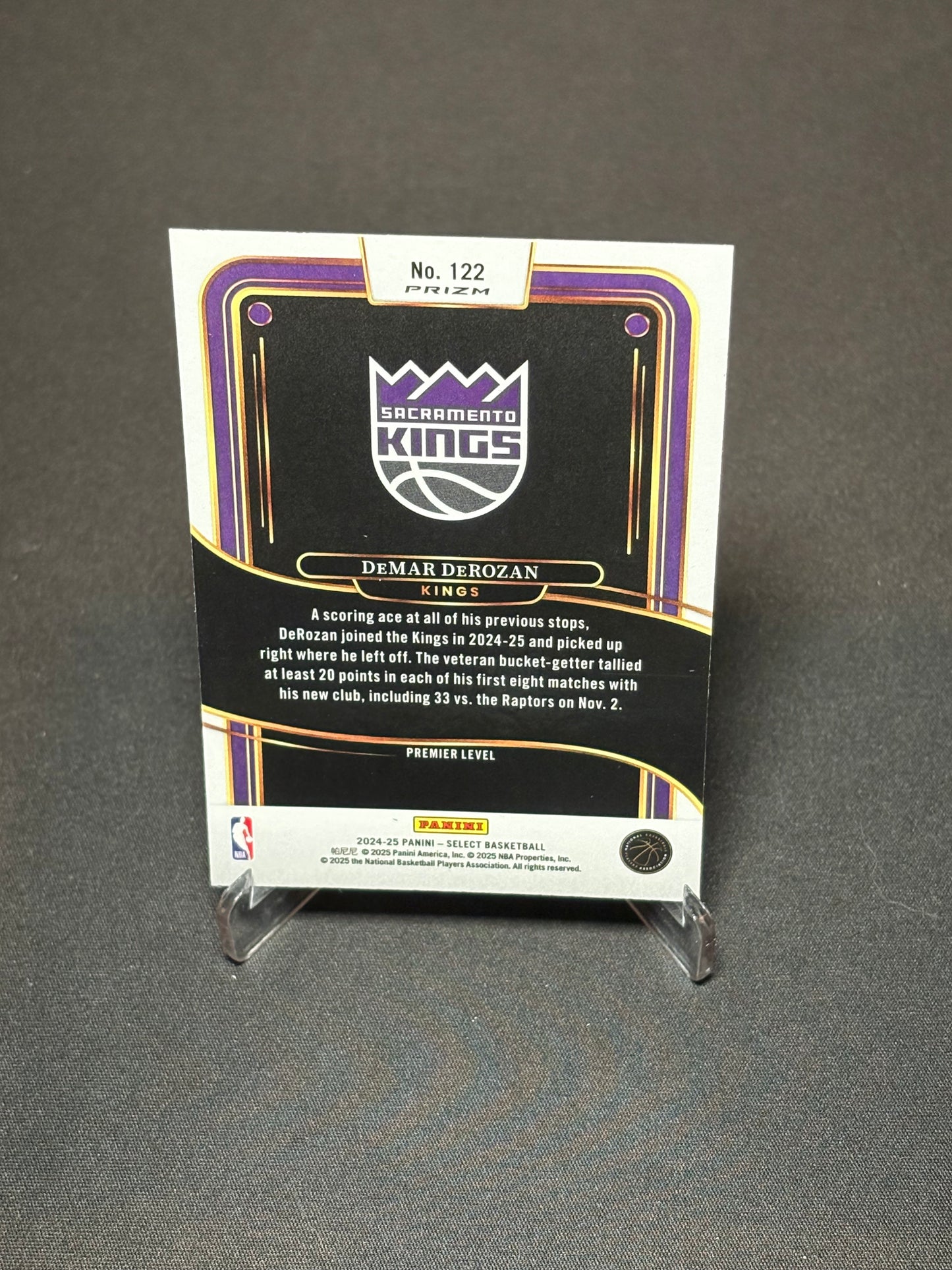 DeMar Derozan Panini Select 2024 "Premier Level Red Cracked" Sacramento Kings