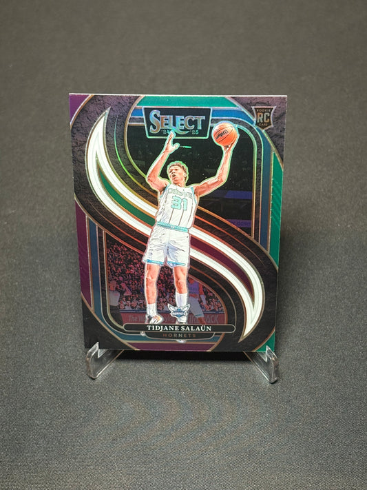 Tidjane Salaun RC Panini Select 2024 "Tri Colors Premier Level" Charlotte Hornets