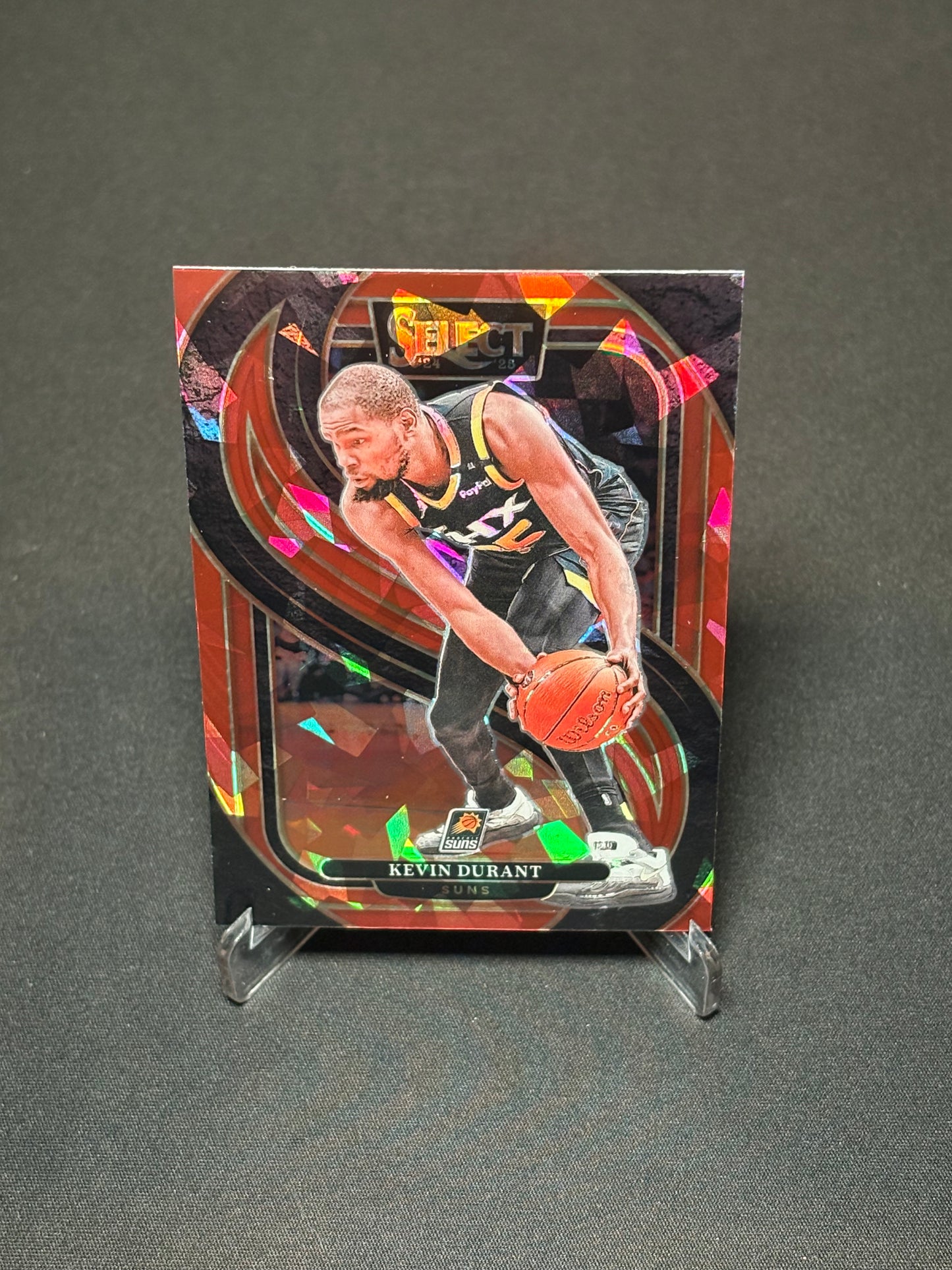 Kevin Durant Panini Select 2024 "Premier Level Red Cracked" Phoenix Suns