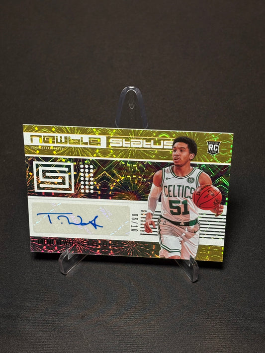 Tremont Waters RC Panini Status 2019-20 "Auto /10" Boston Celtics