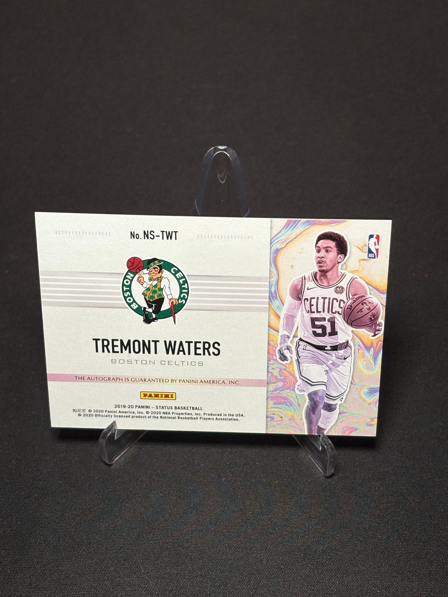 Tremont Waters RC Panini Status 2019-20 "Auto /10" Boston Celtics