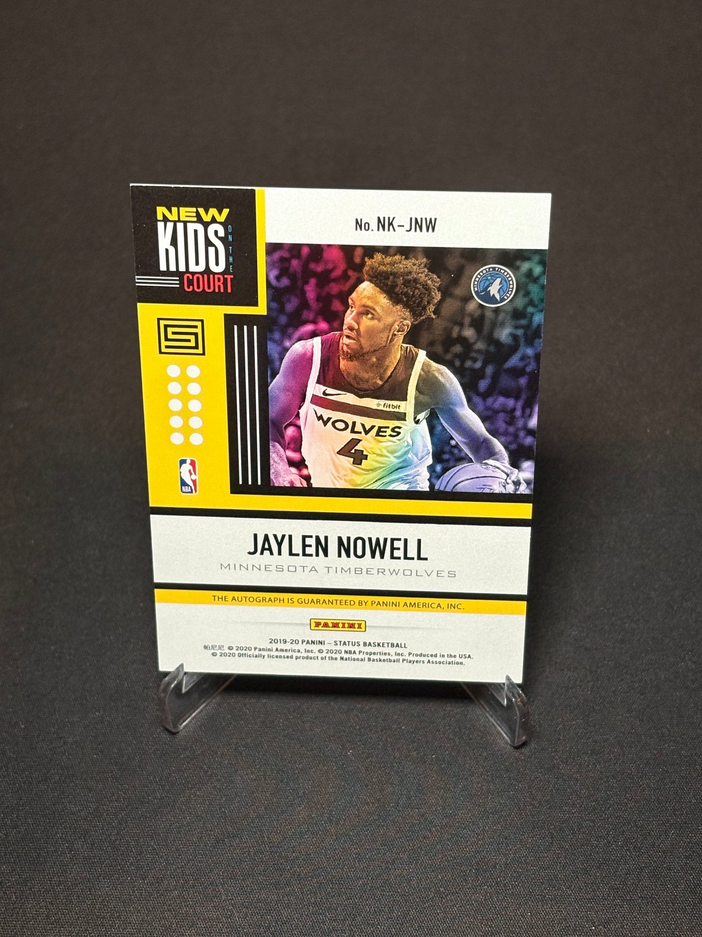 Jaylen Nowell RC Panini Status 2019-20 "New Kids Court Auto /25" Minnesota Timberwolves