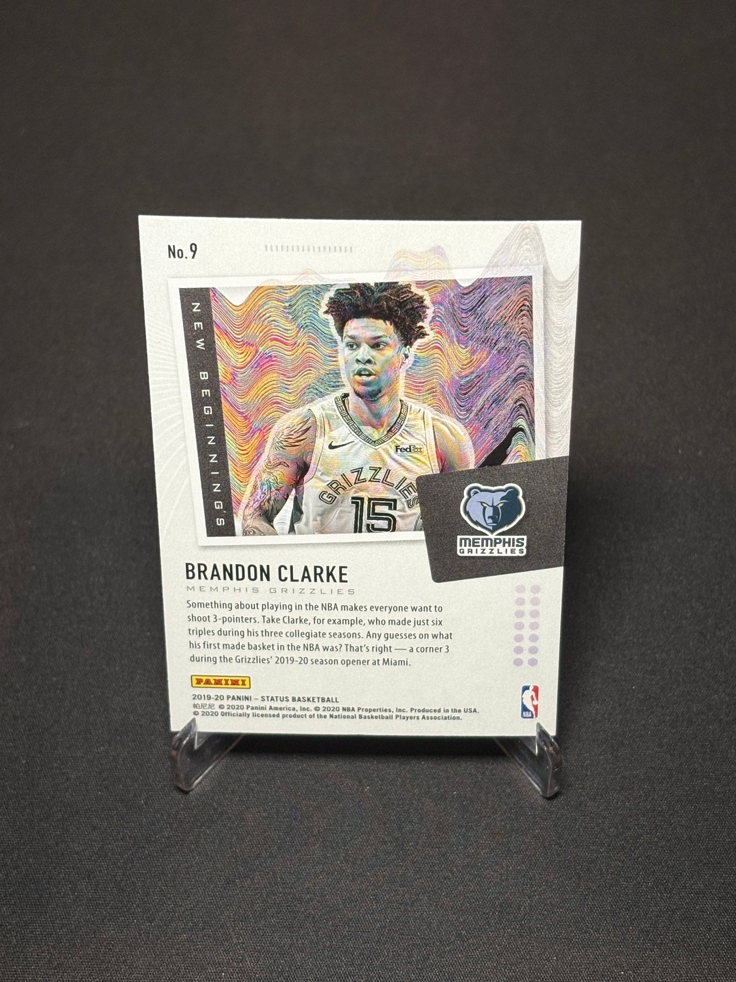 Brandon Clarke RC Panini Status 2019-20 "New Beginnings" Memphis Grizzlies