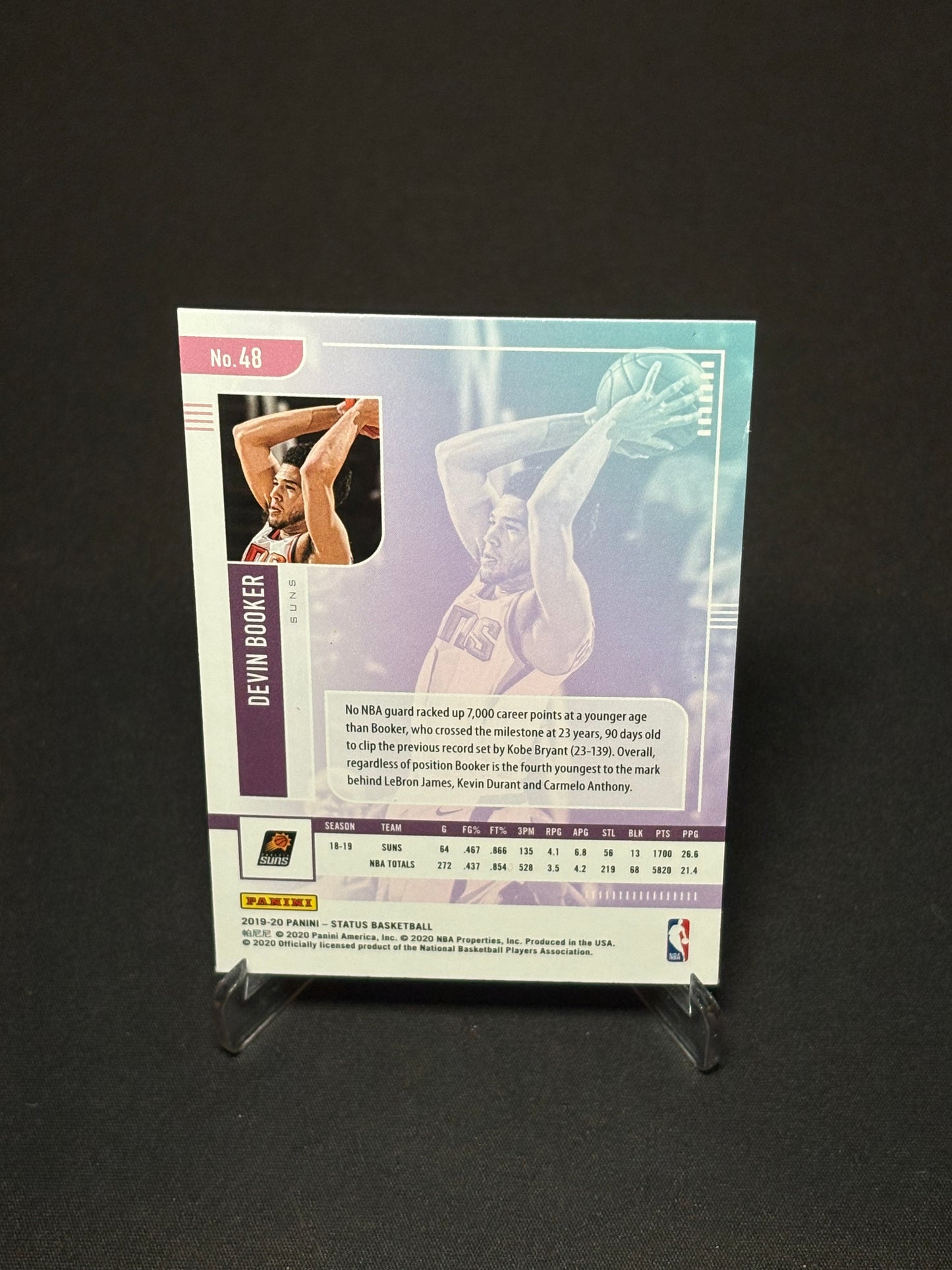Devin Booker Panini Status 2019-20 "Base" Phoenix Suns