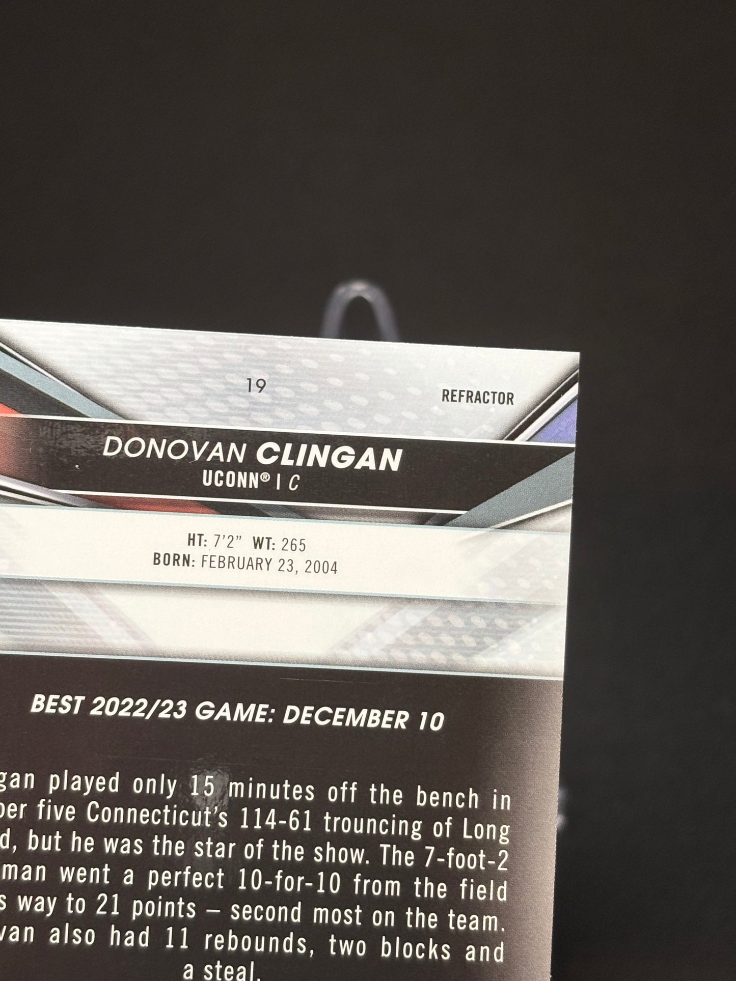 Donovan Clingan Topps Bowman U 2023"Silver" Uconn