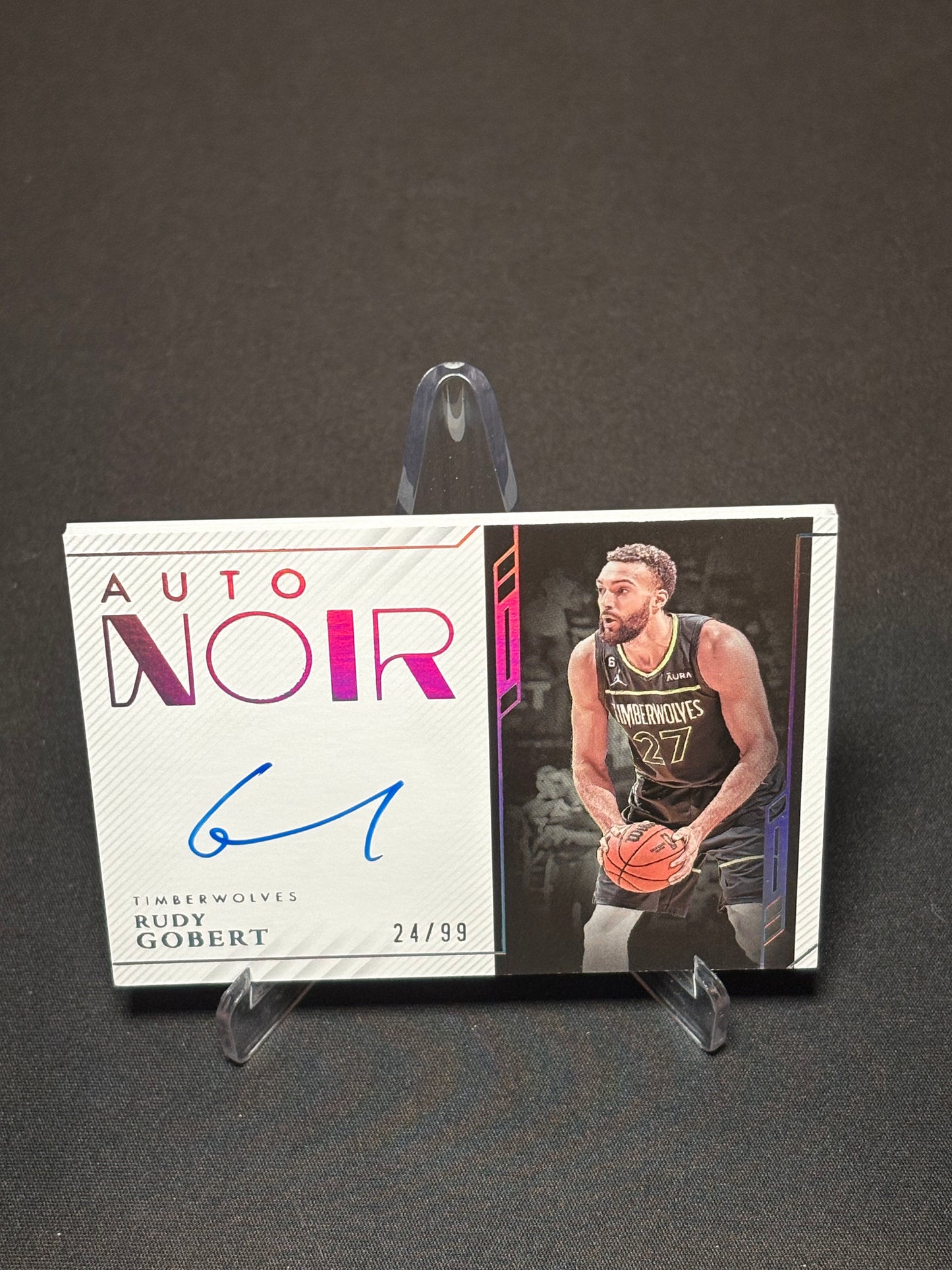 Rudy Gobert Panini Noir 2022 "Auto OnCard /99" Minnesota Timberwolves