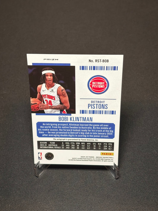 Bobi Klintman RC Panini Mosaic 2024 "Auto Season Ticket" Detroit Pistons