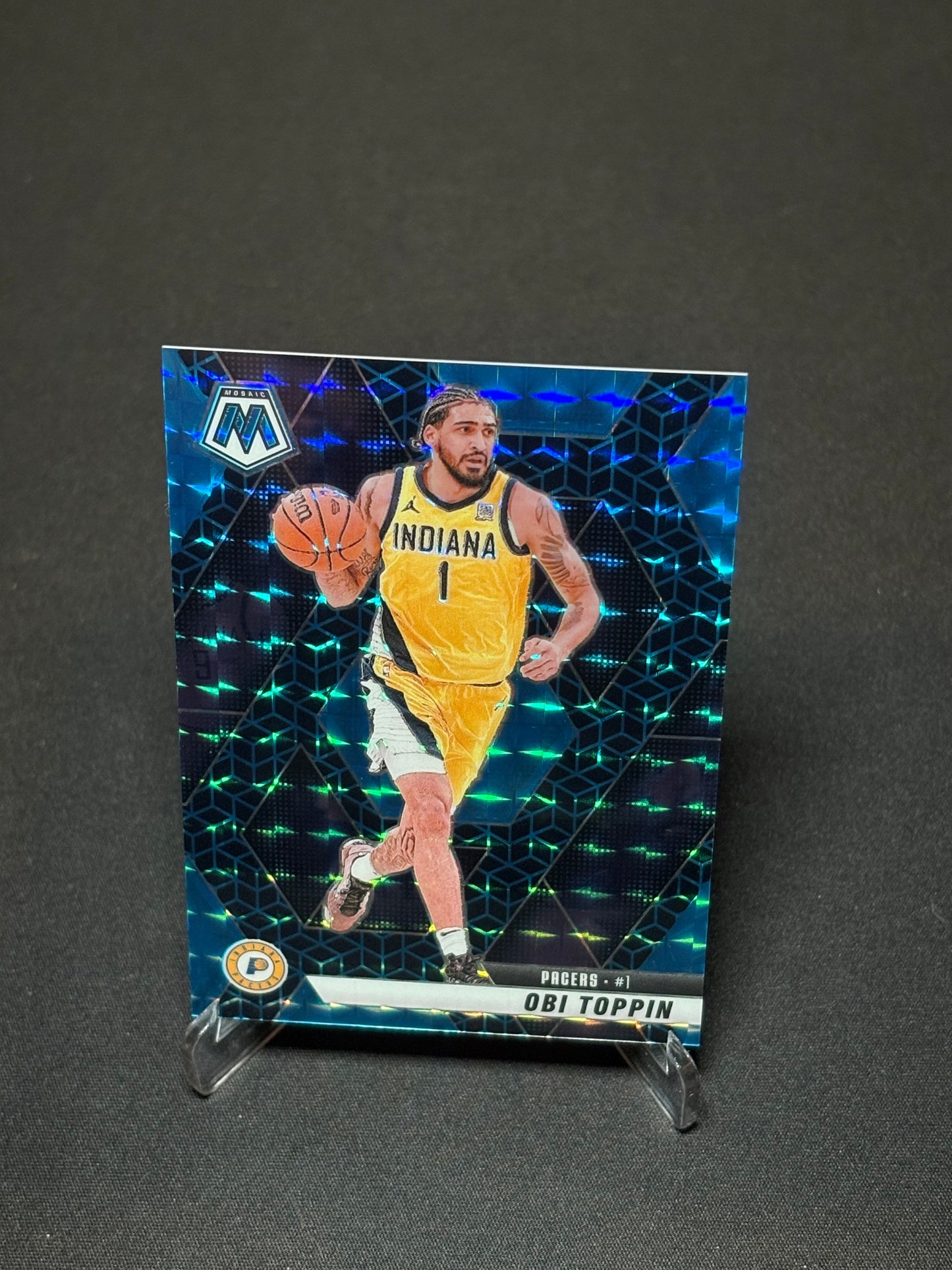 Obi Toppin Panini Mosaic 2024 "Spectris Blue FOTL /25" Indiana Pacers