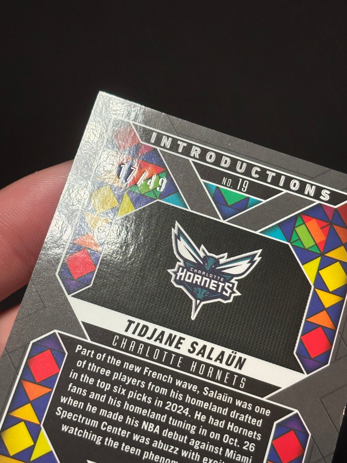 Tidjane Salaun RC Panini Mosaic2024 "Introduction /49" Charlotte Hornets