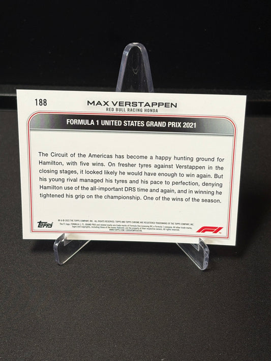 Max Verstappen Topps Chrome F1 2022 "Driver of the Day #188"